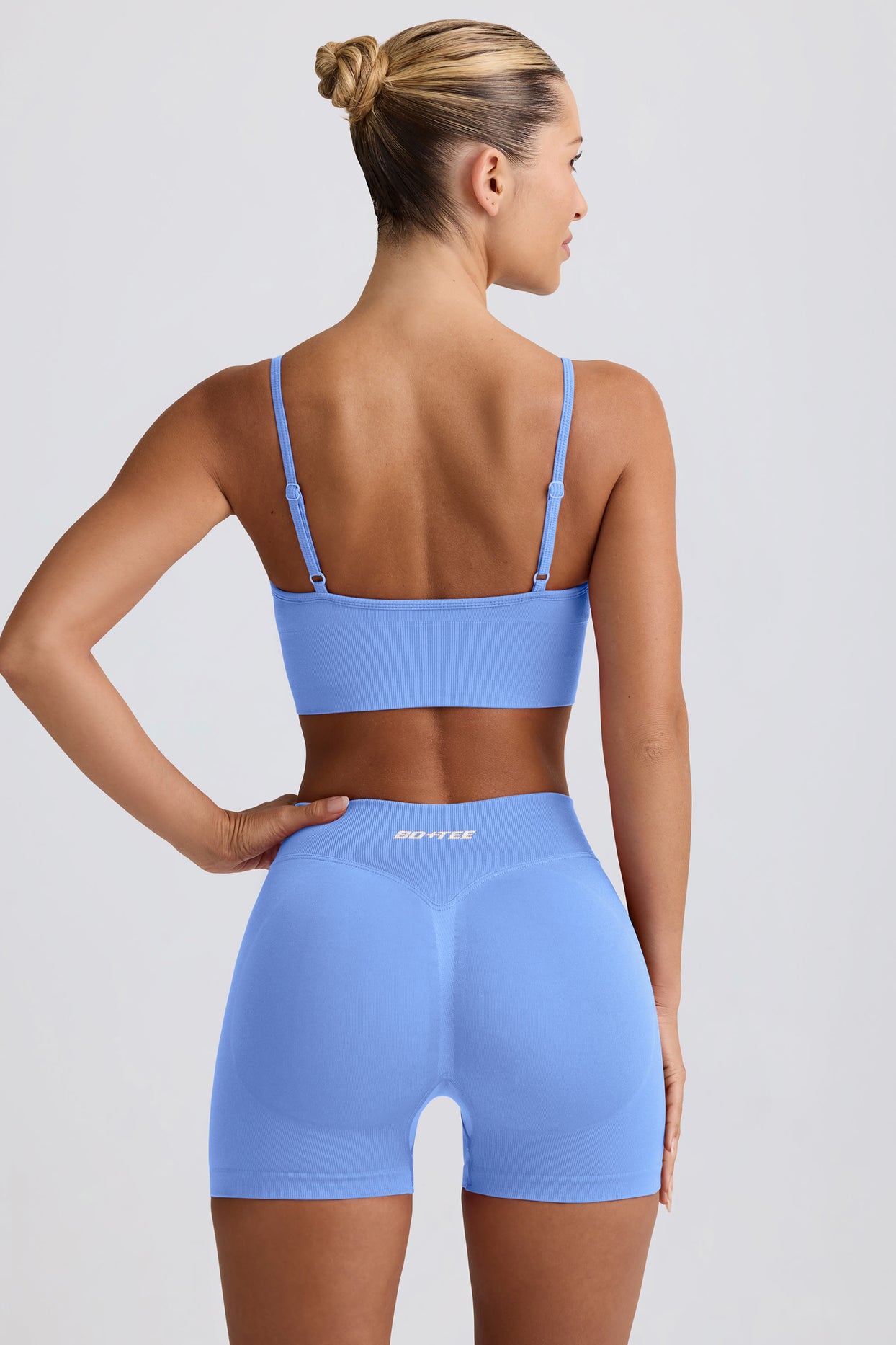 Define Luxe Mini Shorts in Light Blue - 2