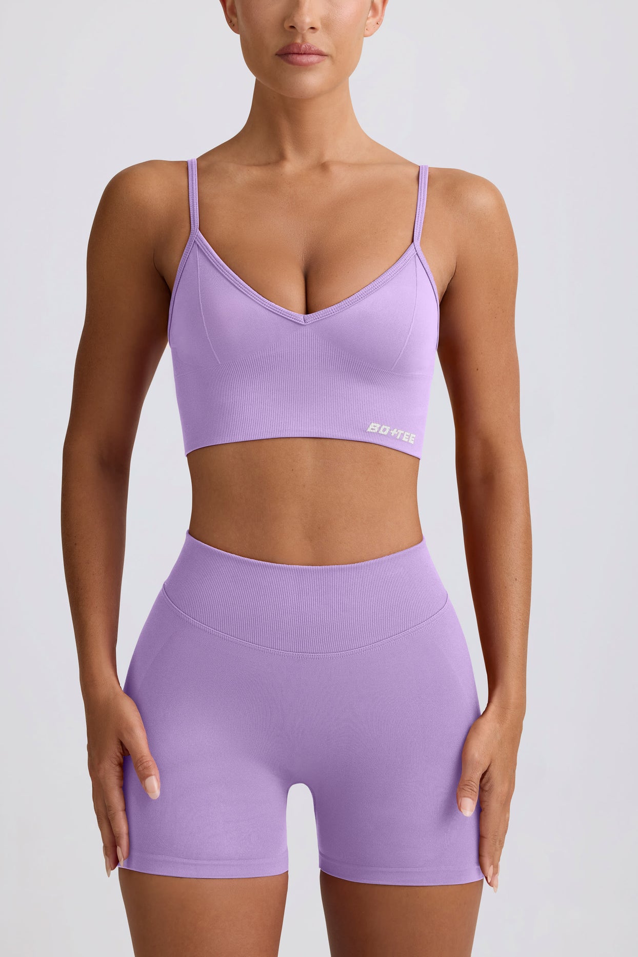 Define Luxe Mini Shorts in Lilac - 4