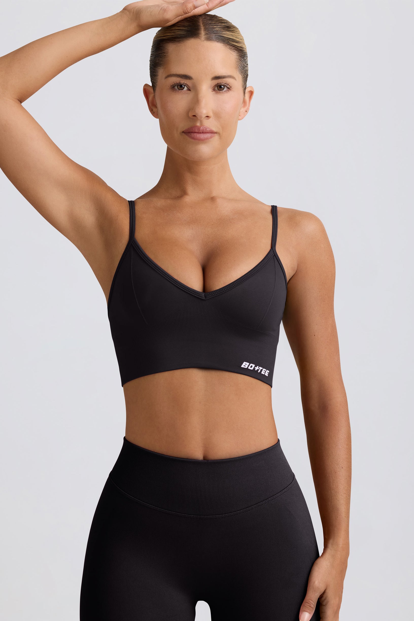 Define Luxe V-Neck Sports Bra in Black - 2