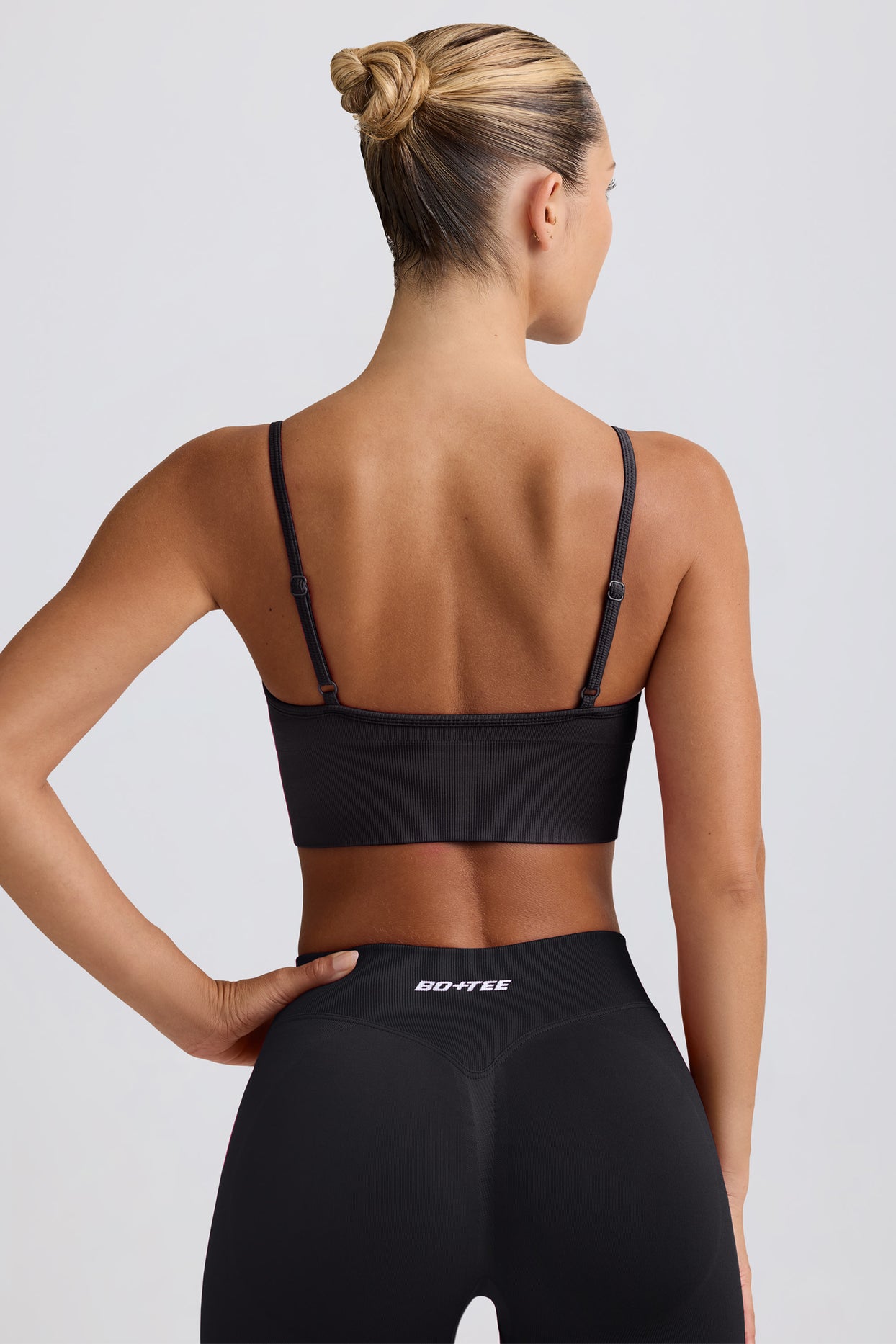 Define Luxe V-Neck Sports Bra in Black - 3