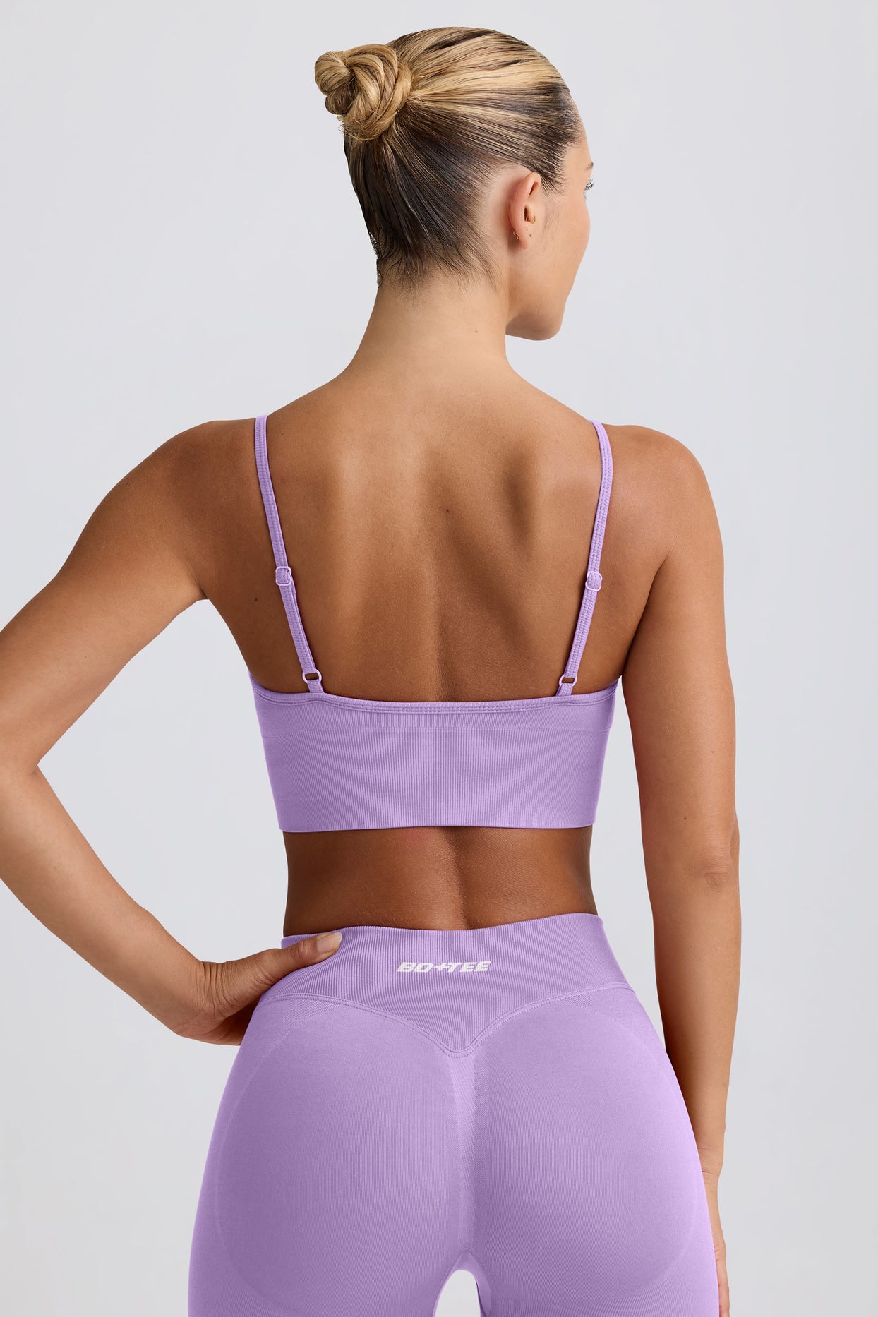 Define Luxe V-Neck Sports Bra in Lilac - 2