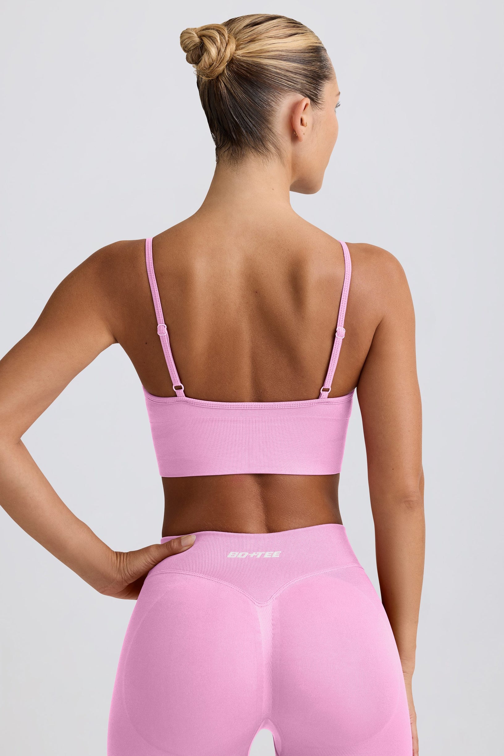 Define Luxe V-Neck Sports Bra in Bubblegum Pink - 2