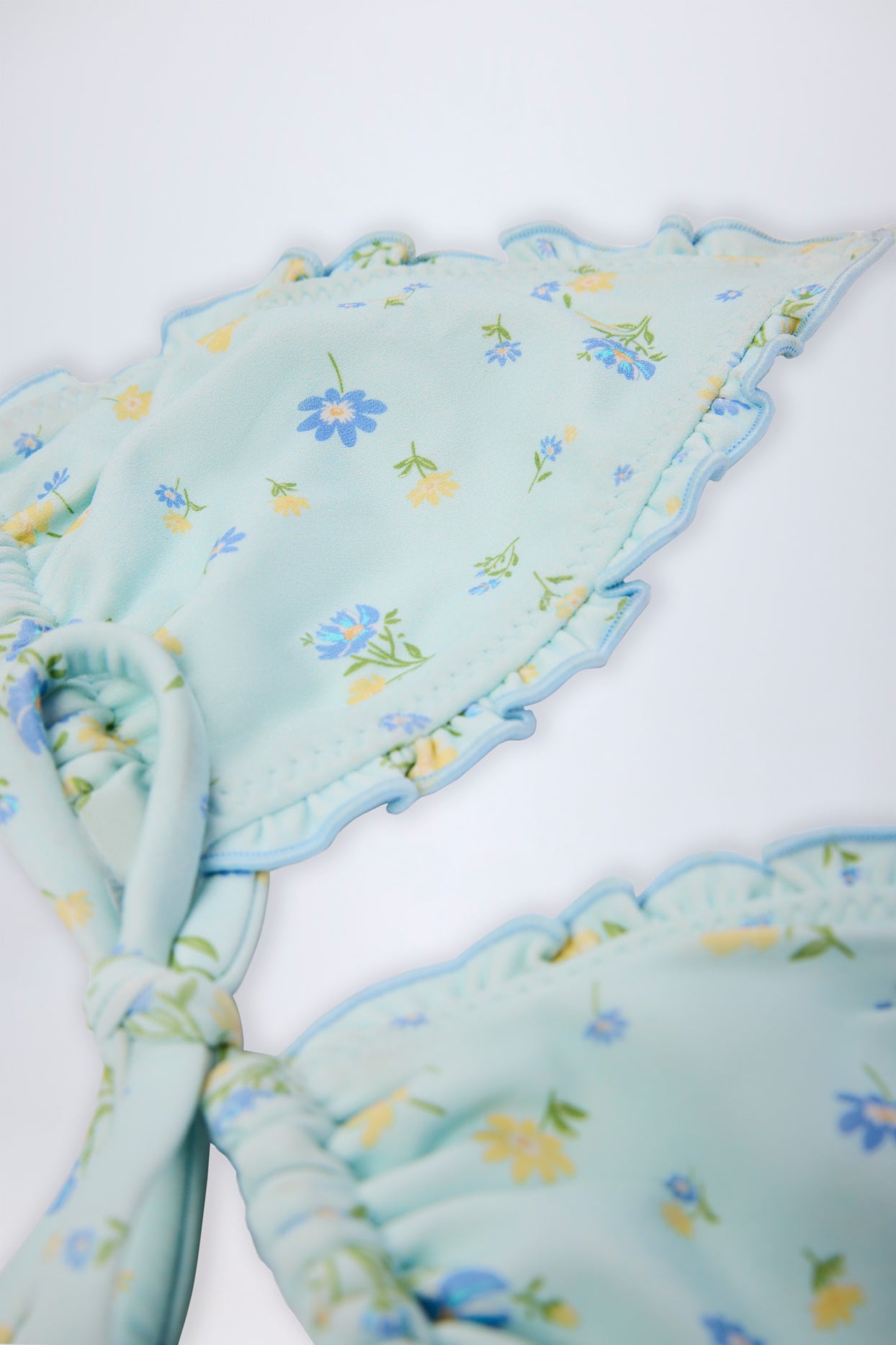 Micro Triangle Bikini Top in Blue Floral - 6