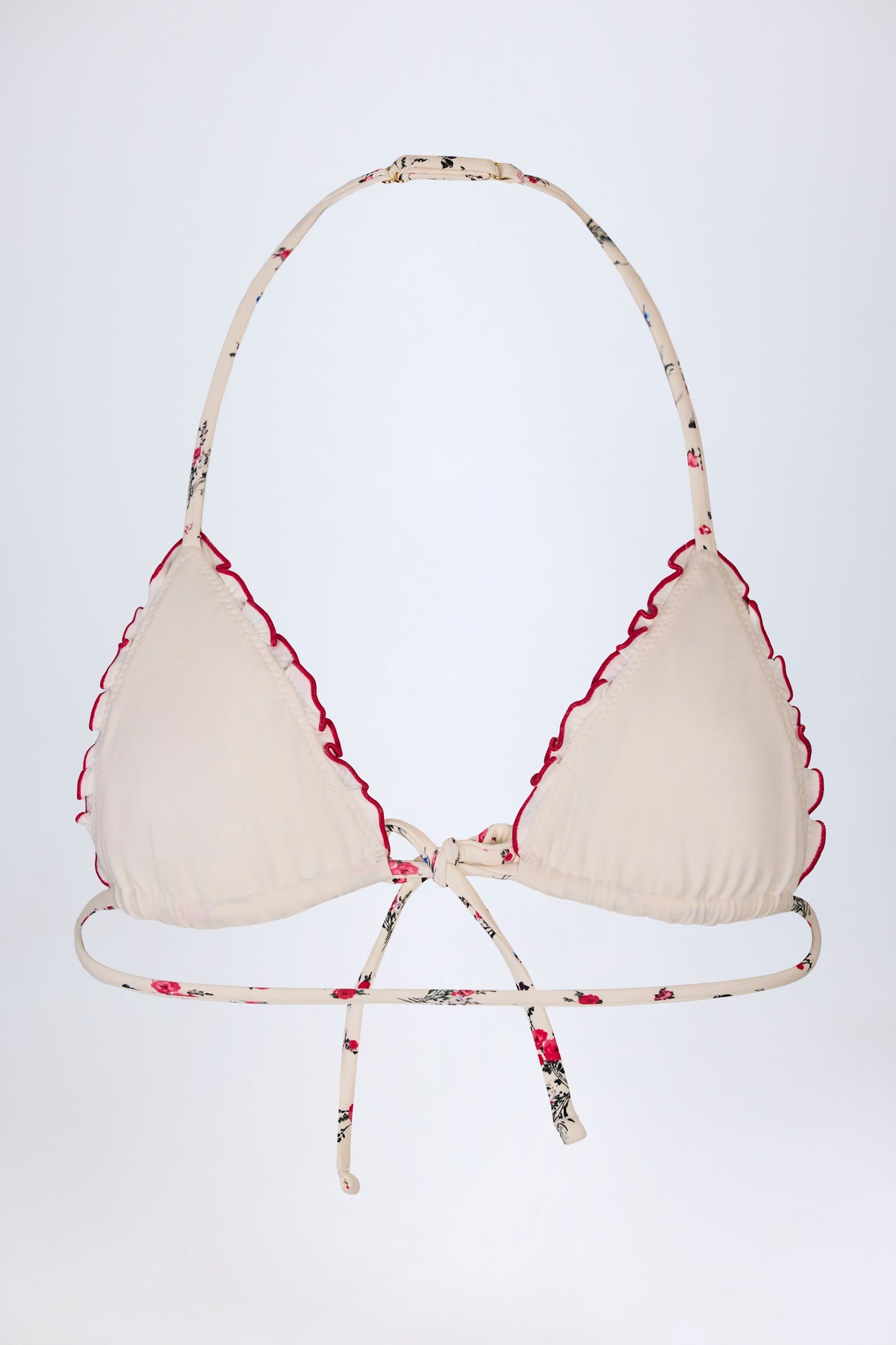 Micro Triangle Bikini Top in Red Floral - 5