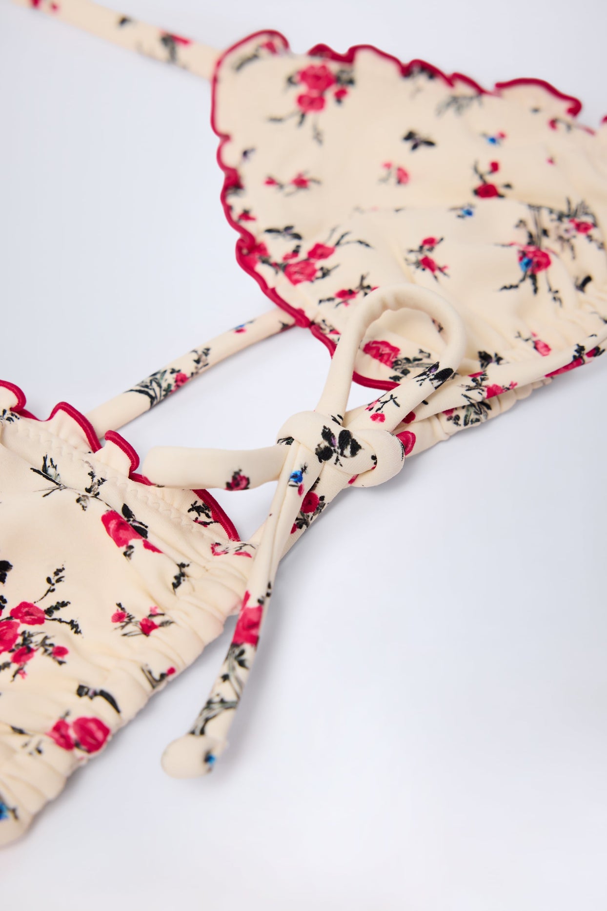 Micro Triangle Bikini Top in Red Floral - 6