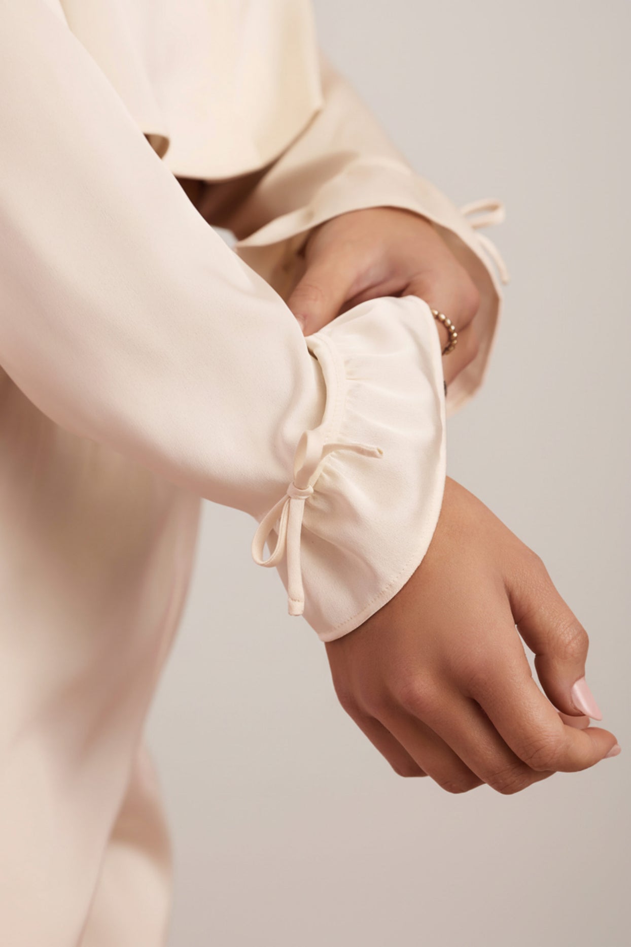 Ruffle-Trim Cropped Pyjama Top in Ivory - 5