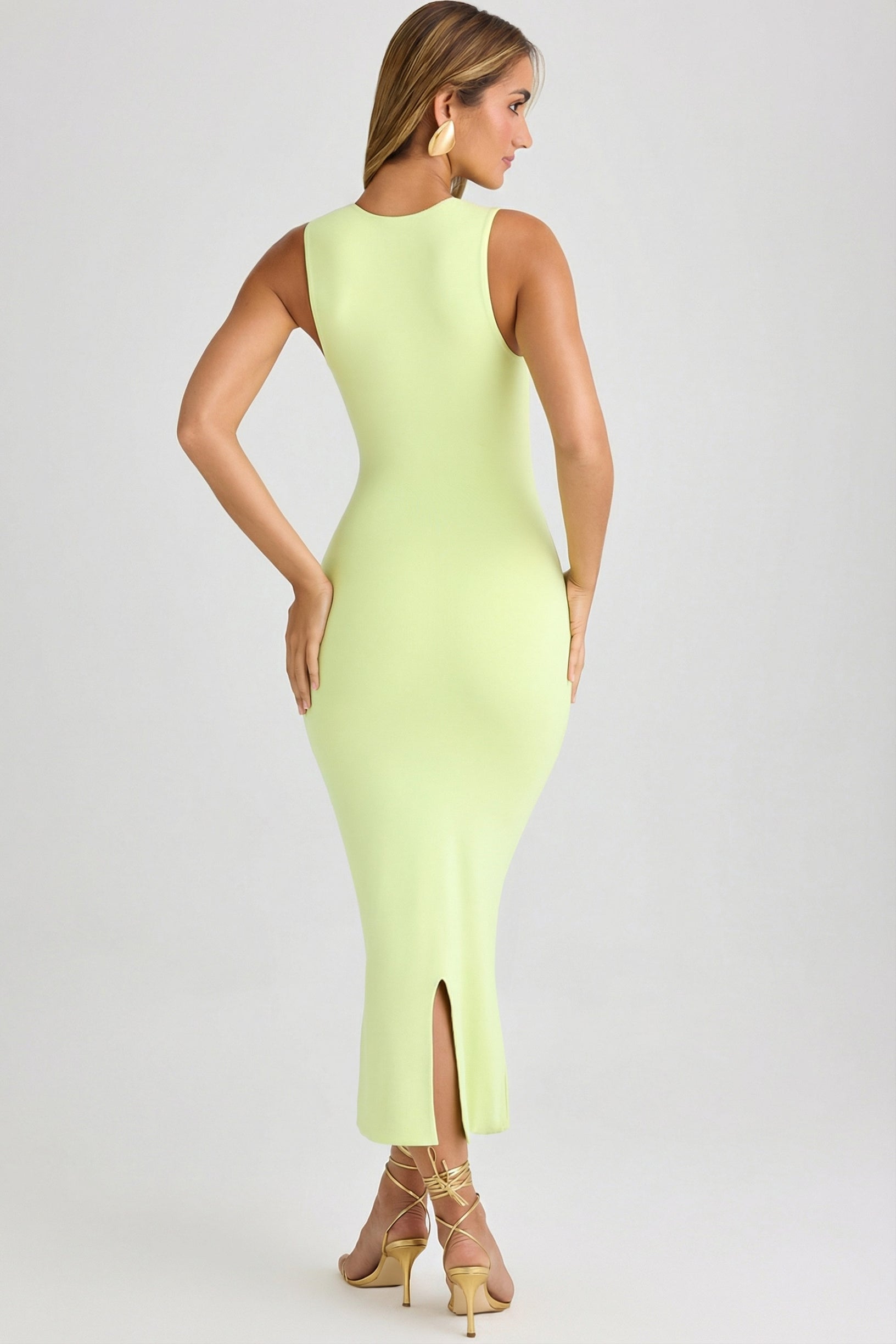oh polly green midi dress Oh Polly Ainslee Square Neck Midaxi Dress in Green
