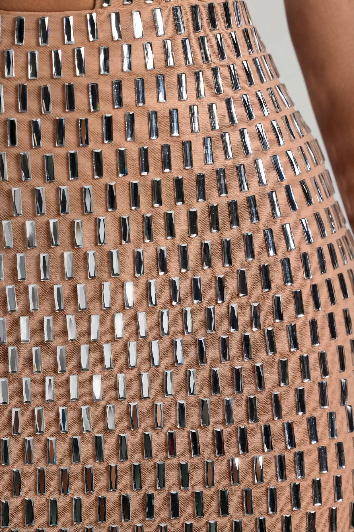 Embellished Cut-Out Mini Dress in Honey - 5