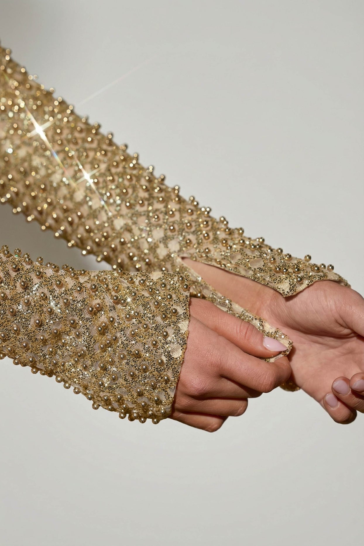 Embellished Bubble Hem Mini Dress in Gold - 6