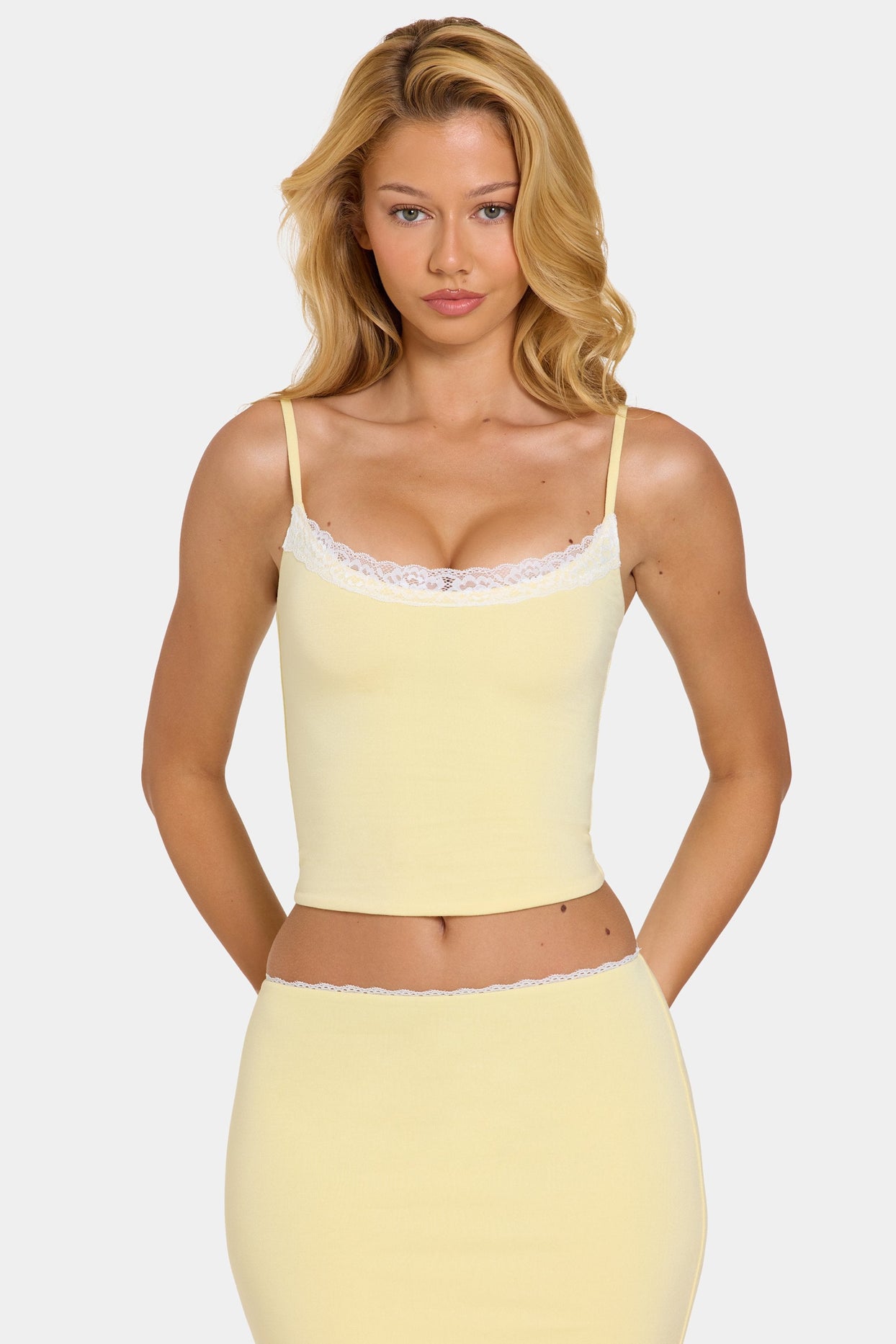 Modal Lace-Trim Top in Butter - 5