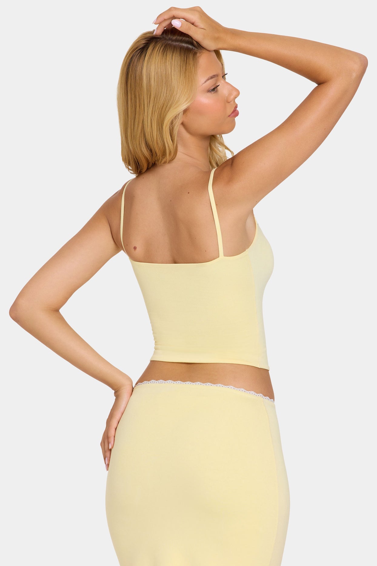 Modal Lace-Trim Top in Butter - 7