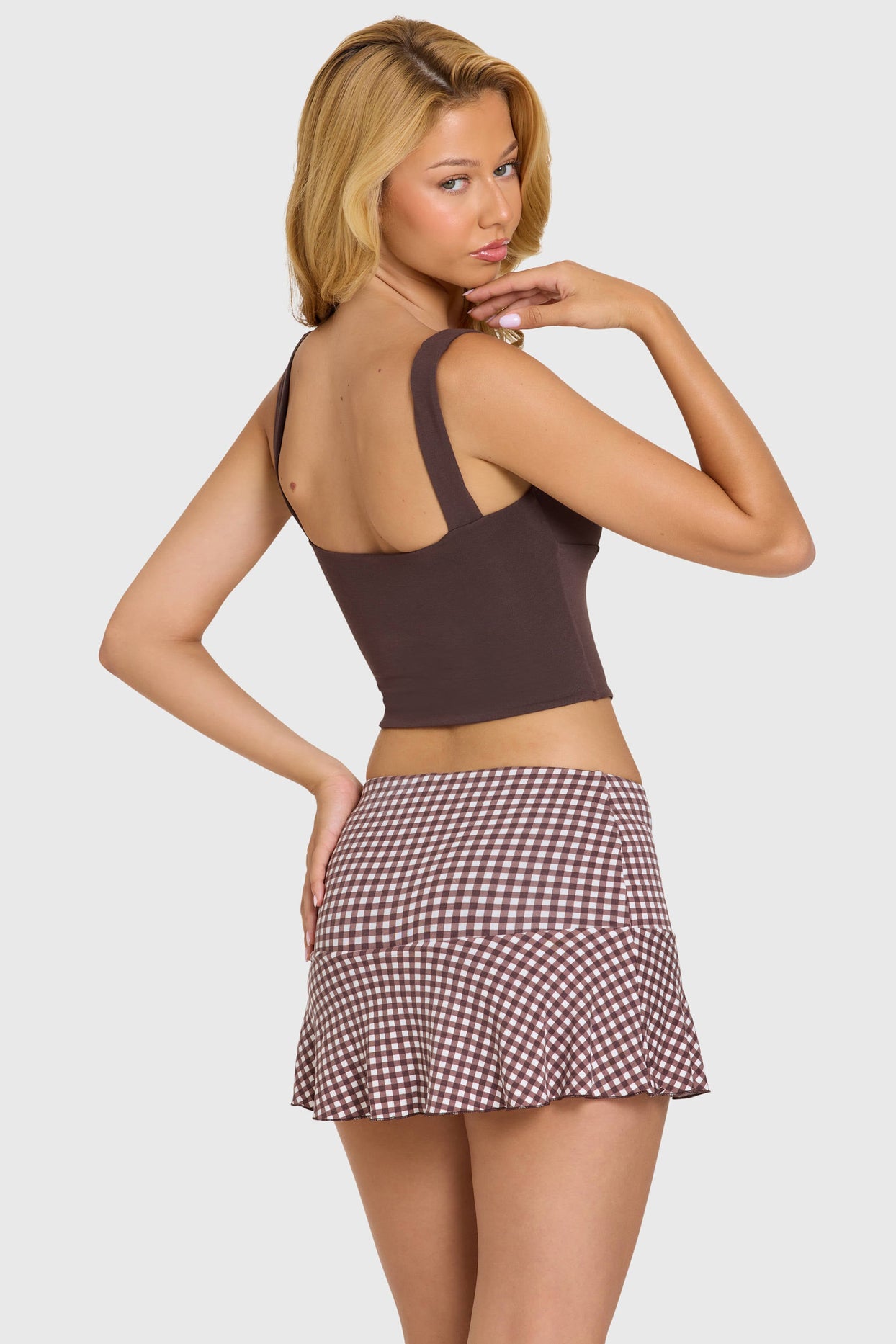 Modal Ruched Bust Top in Chocolate - 4