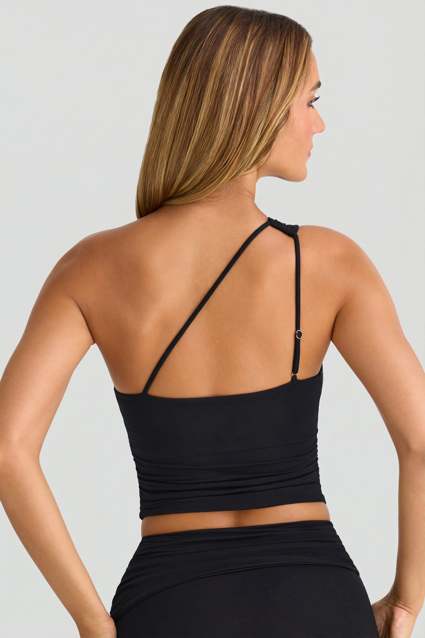 Modal One-Shoulder Top in Black - 2