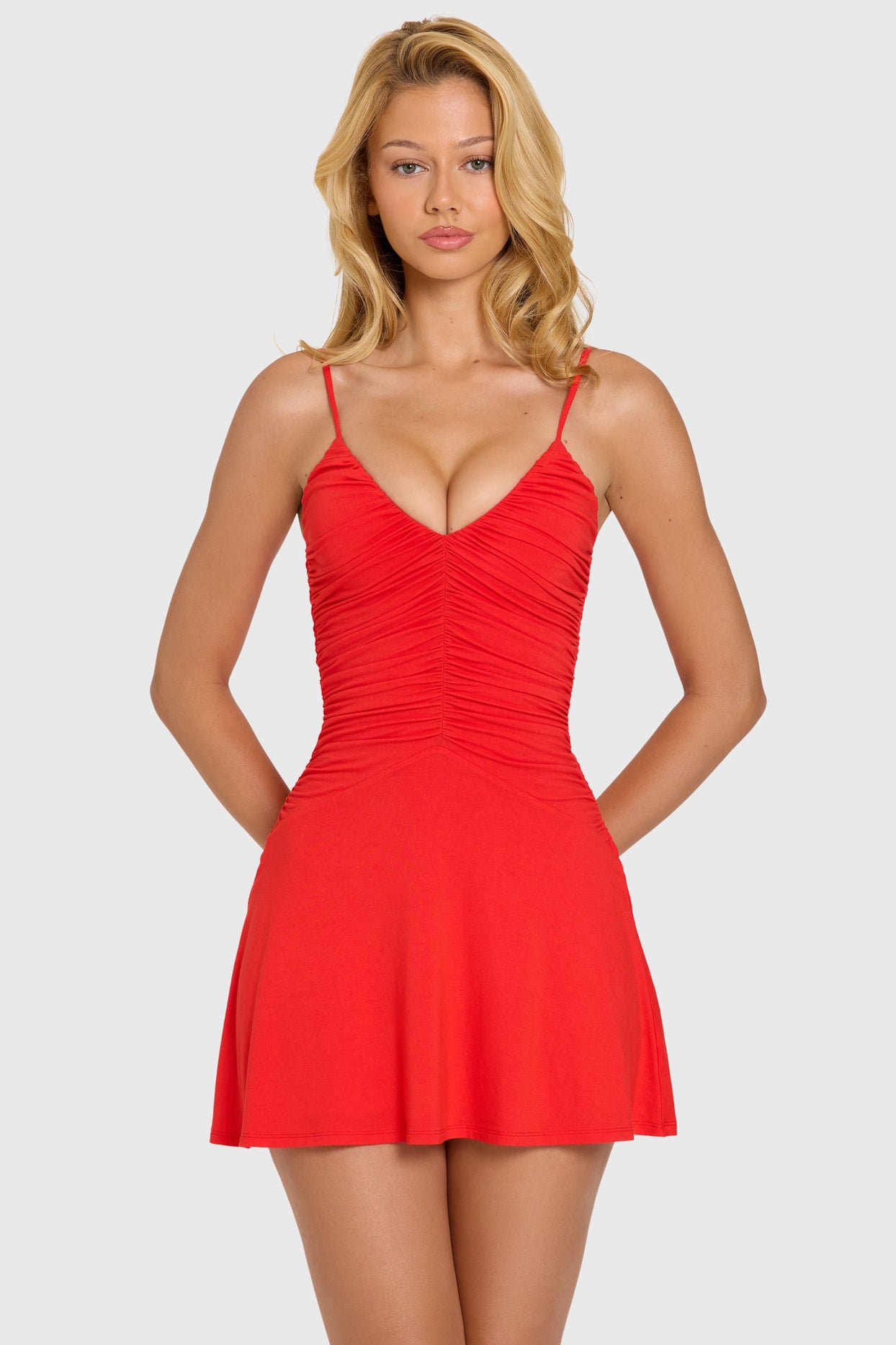 Modal Mini Dress in Cherry - 8