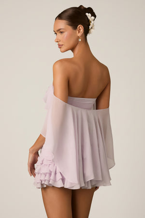 Off-Shoulder Ruffled Mini Dress in Lilac