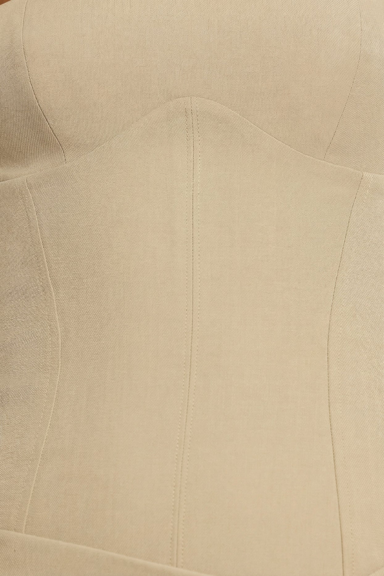 Woven Twill Wrap Over Pleated Mini Dress in Taupe - 8