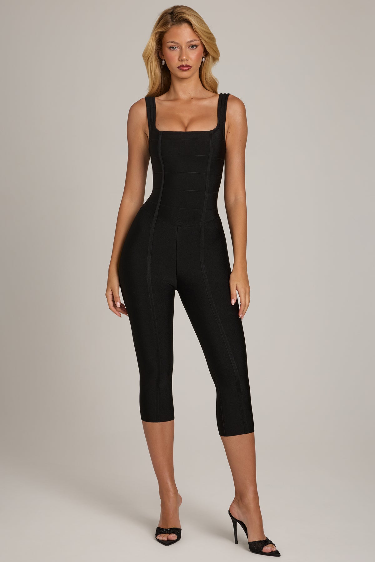 Bandage Capri Jumpsuit in Black