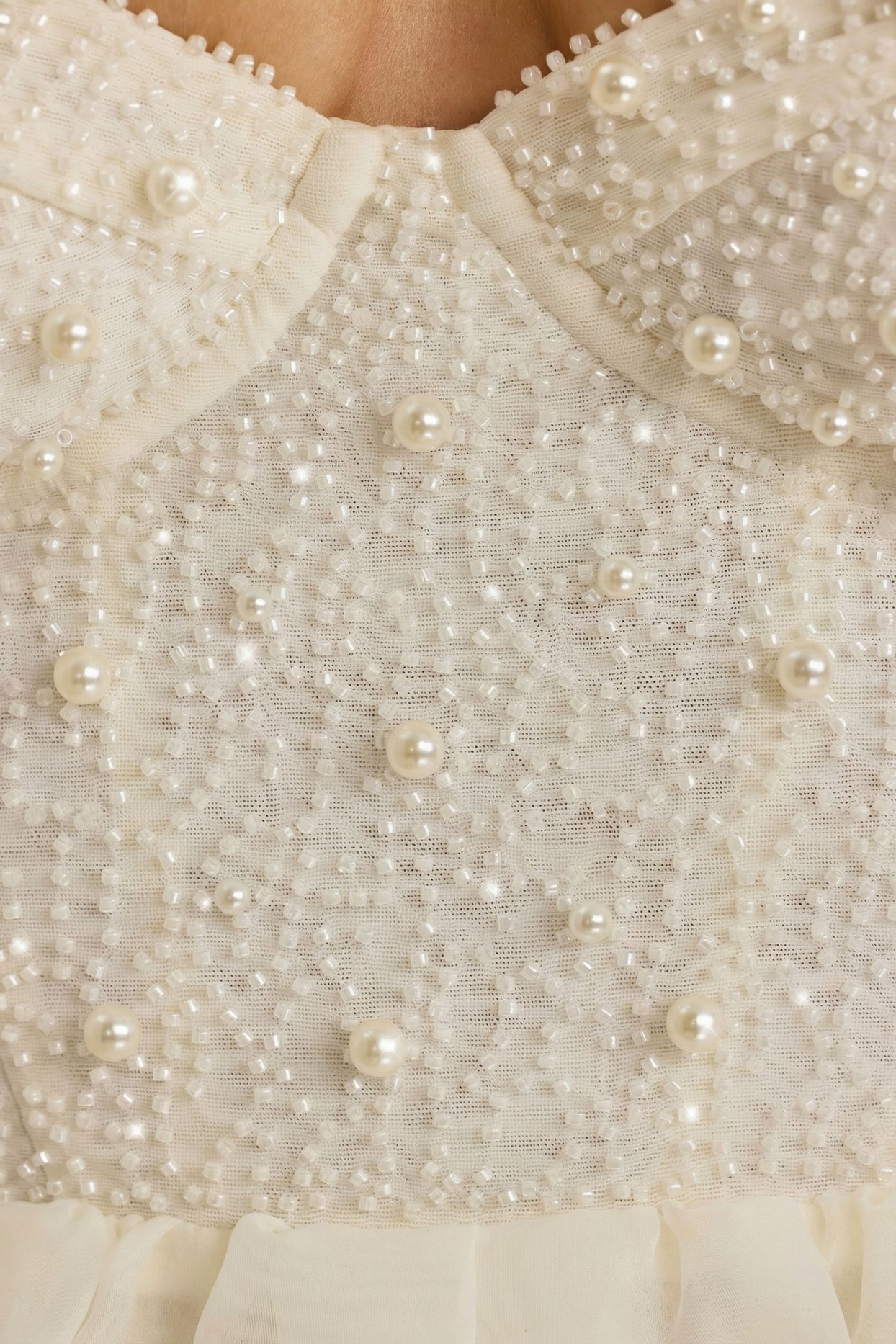 Embellished Corset Gown in White - 5