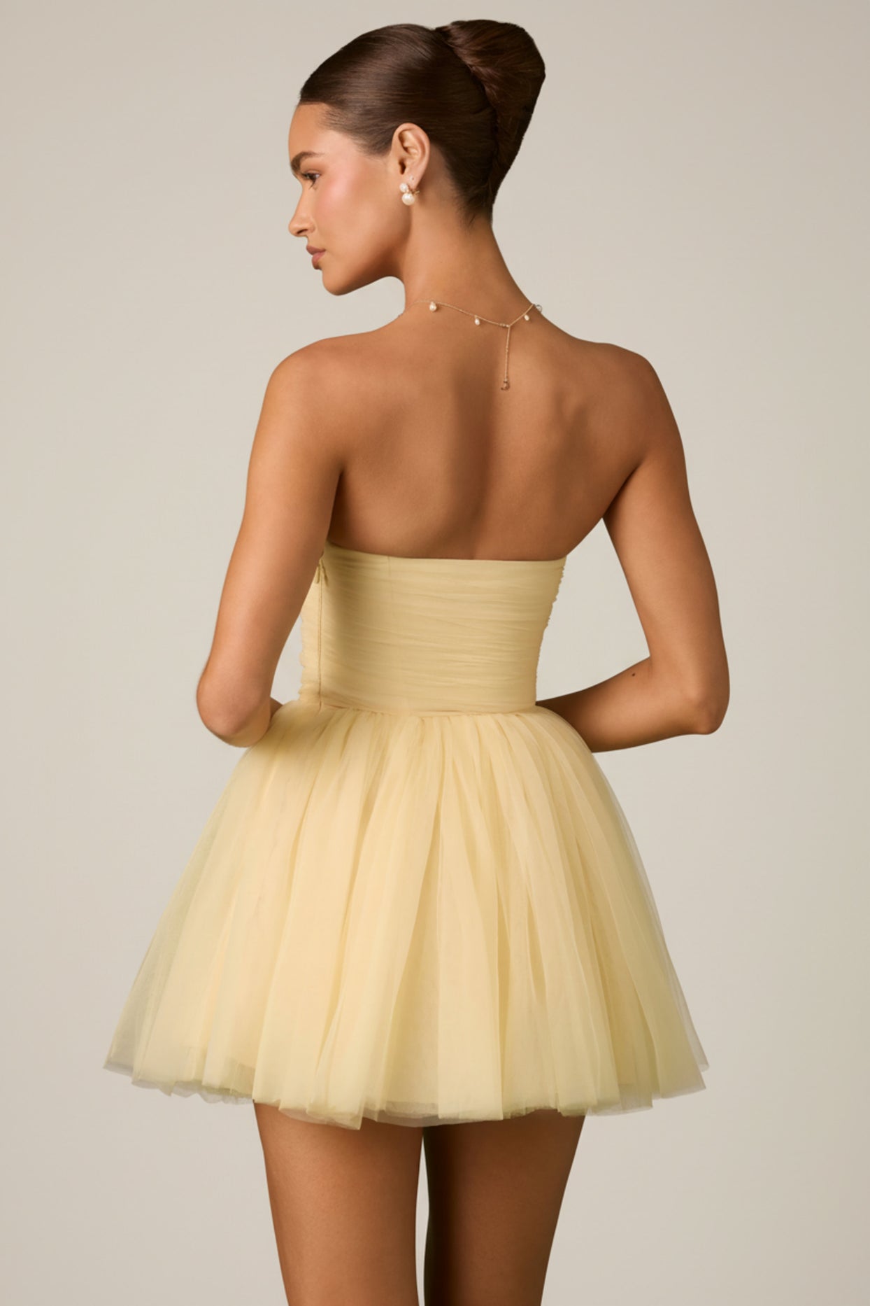 Tulle Corset Mini Dress in Yellow - 2