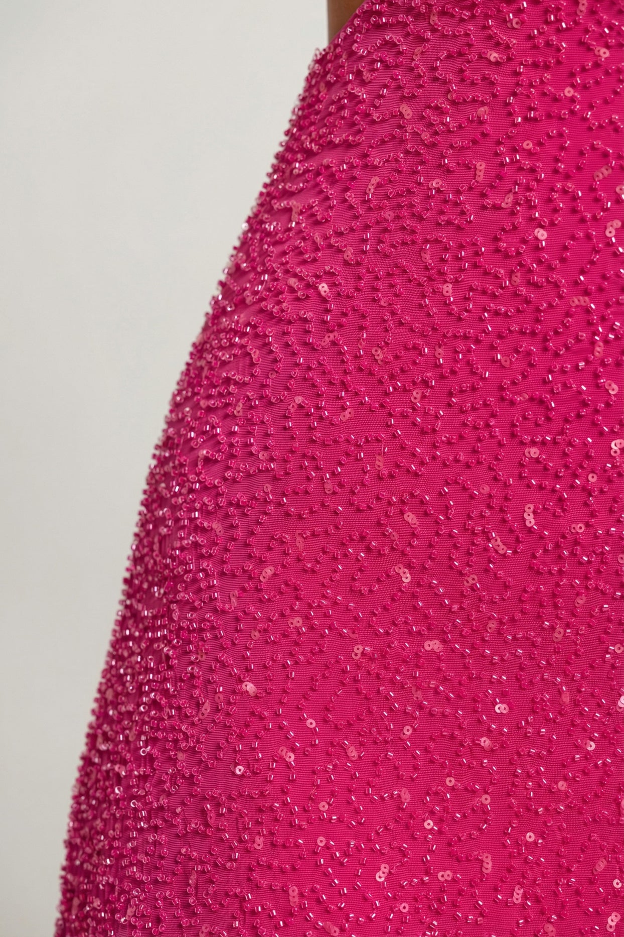 Embellished Cut Out Mini Dress in Fuschia - 4