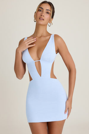 Cut-Out A-Line Mini Dress in Periwinkle Blue