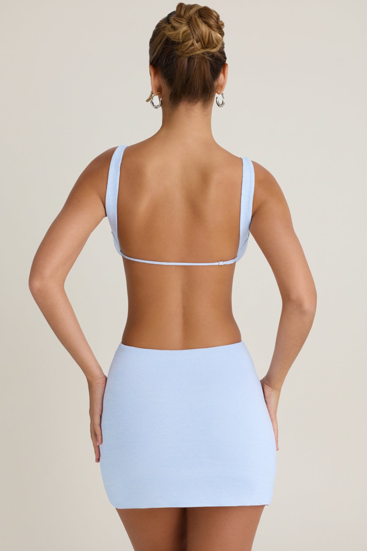 Cut-Out A-Line Mini Dress in Periwinkle Blue - 2