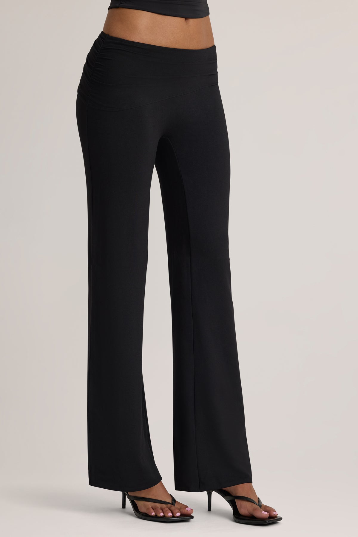 Modal Mid-Rise Trousers in Black