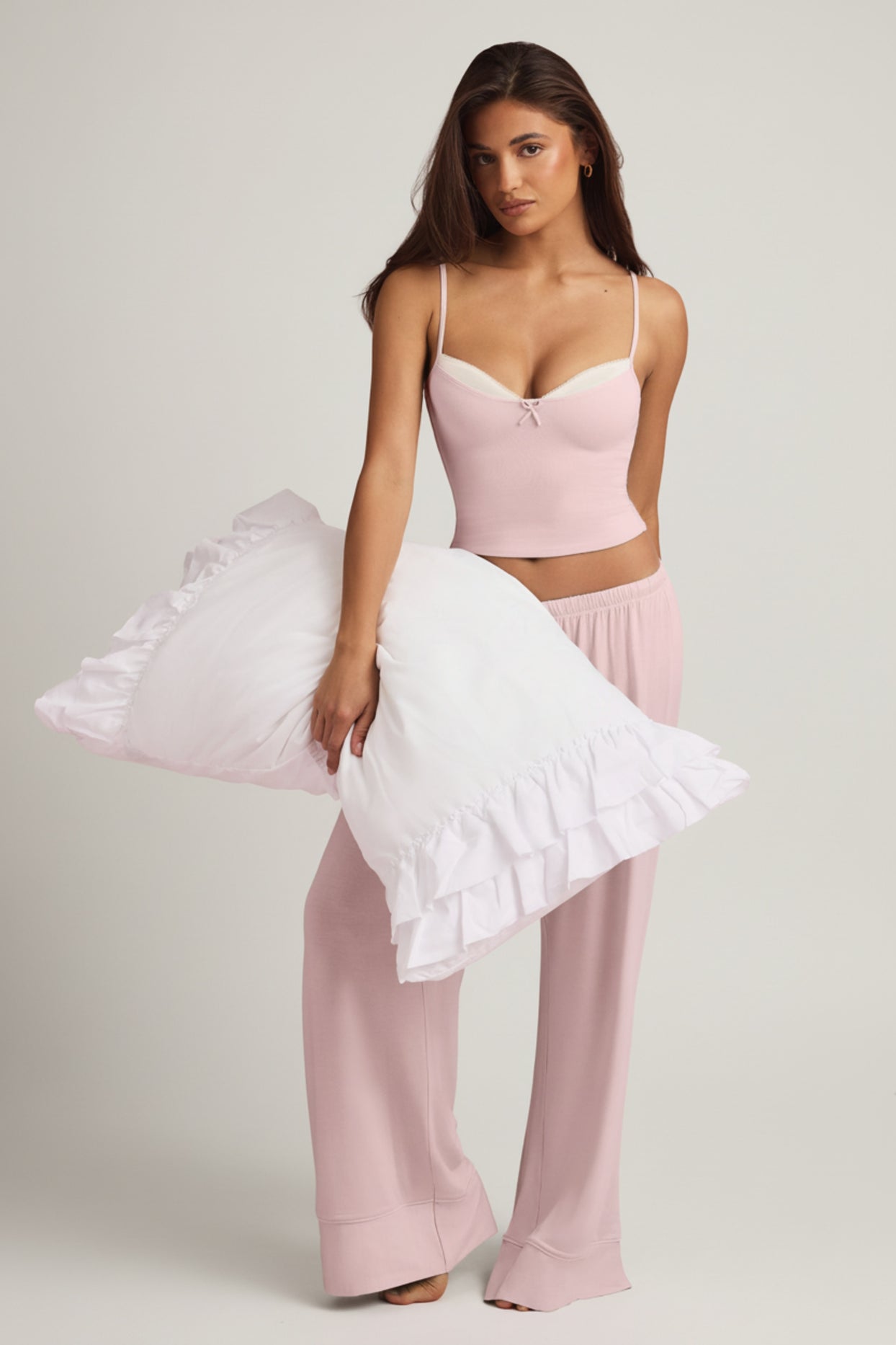 Modal Camisole Pyjama Top in Baby Pink - 6