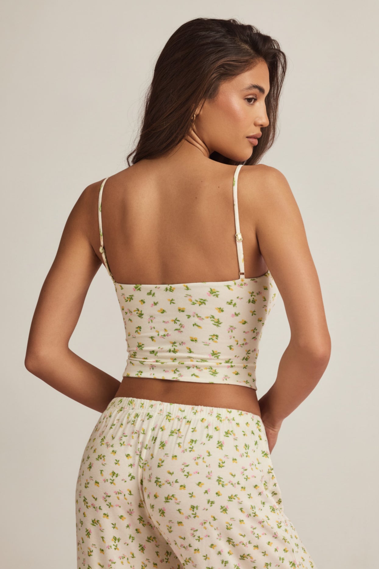 Modal Camisole Pyjama Top in Lemon Print - 3