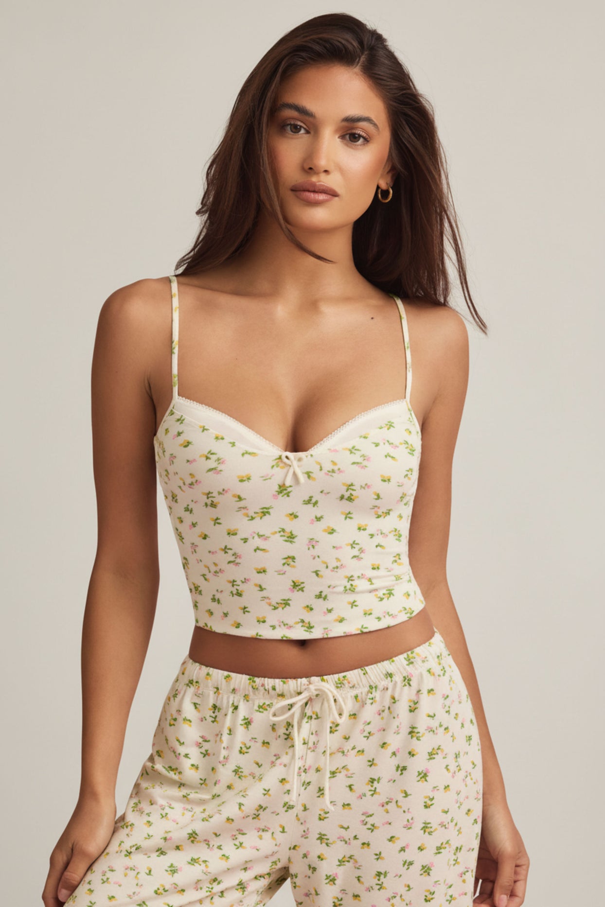 Modal Camisole Pyjama Top in Lemon Print - 7