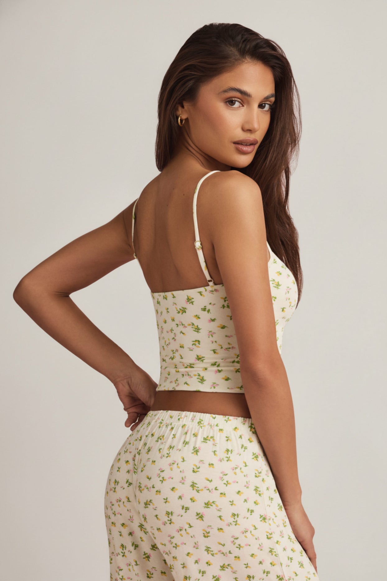 Modal Camisole Pyjama Top in Lemon Print - 2