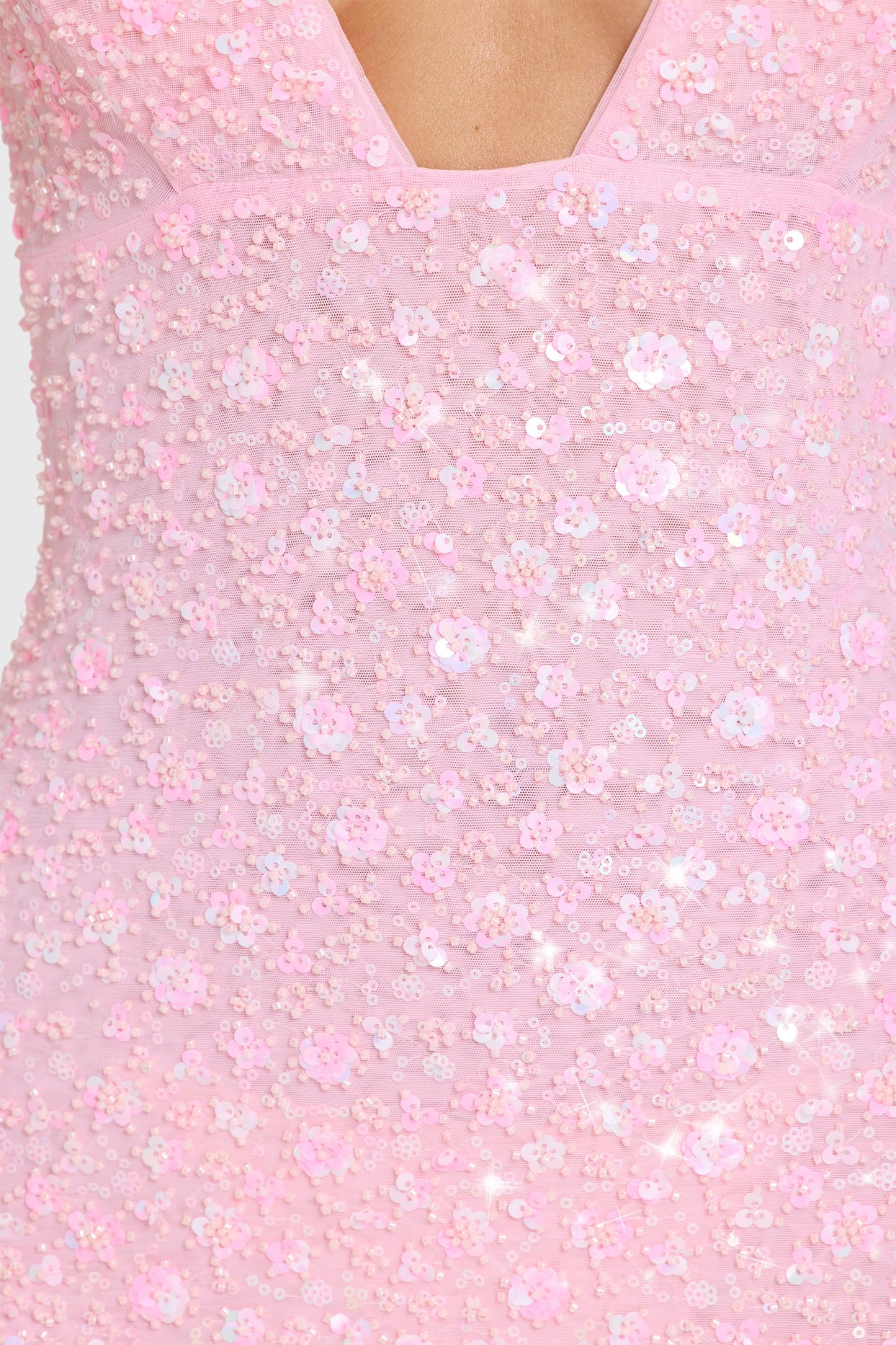 Embellished Mini Dress in Bubblegum Pink - 5