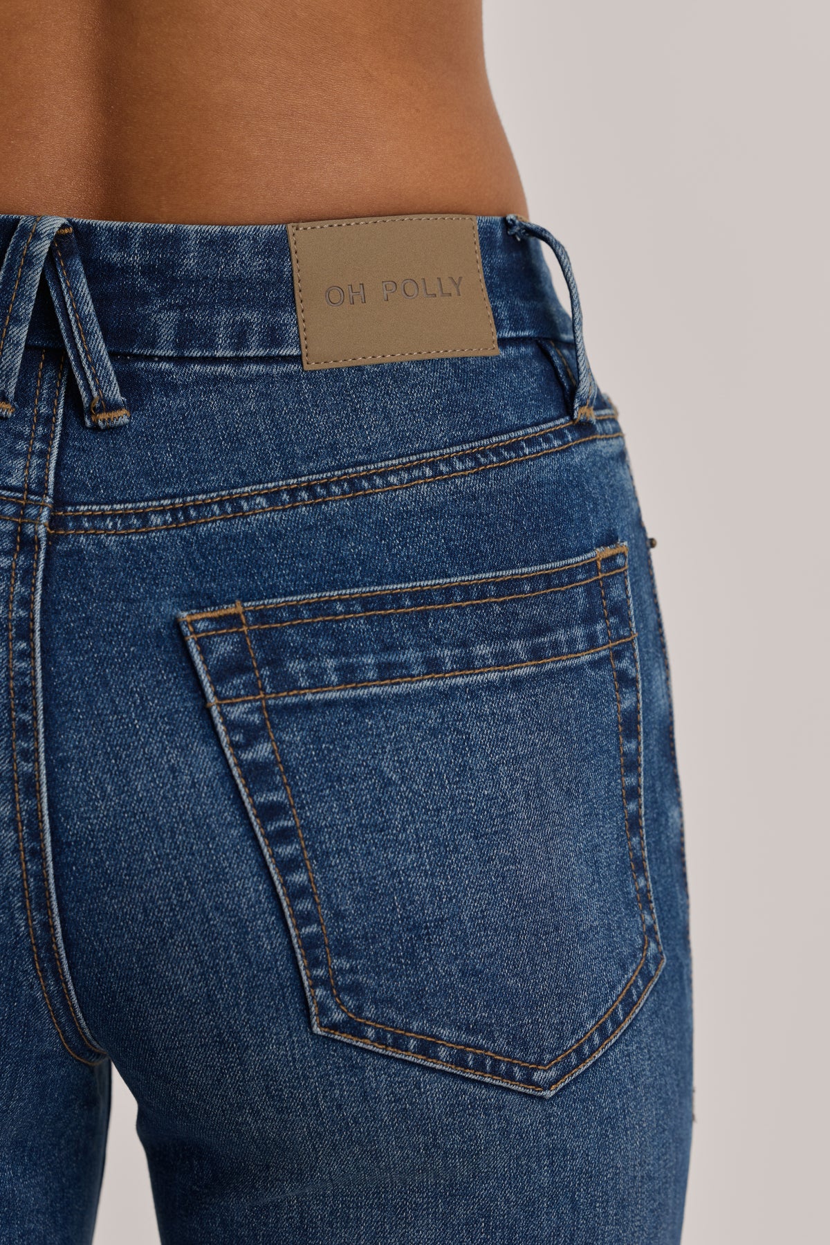 High-Rise Cropped Skinny Jeans in Mid Wash