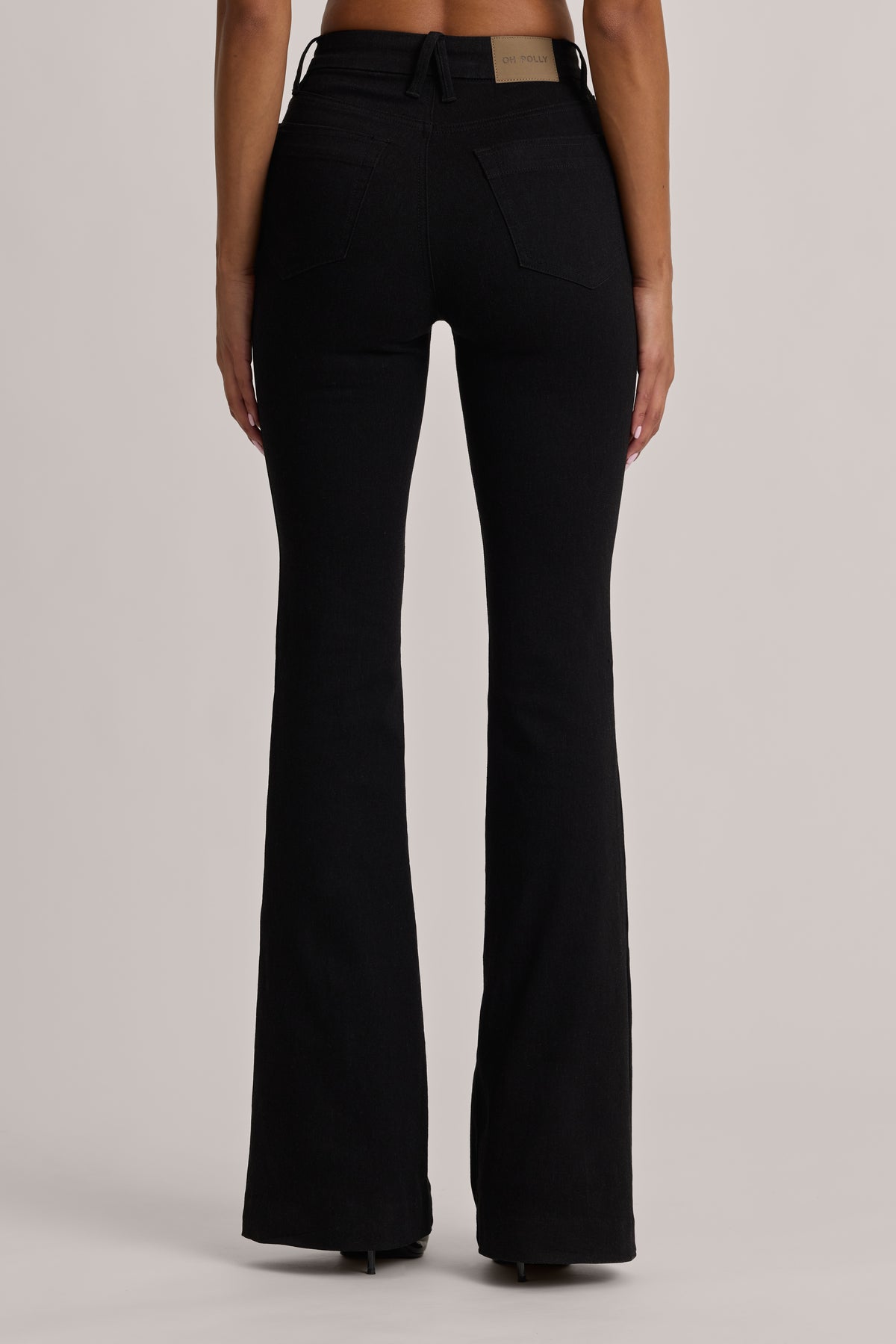 High-Rise Flared Jeans in Black Wash