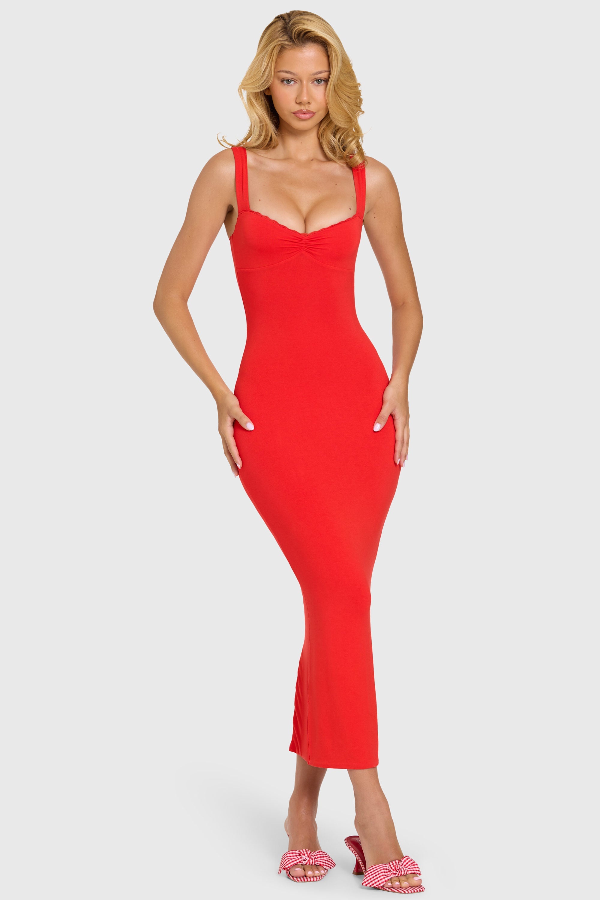 red midi dress australia Calli Red Midi Dress