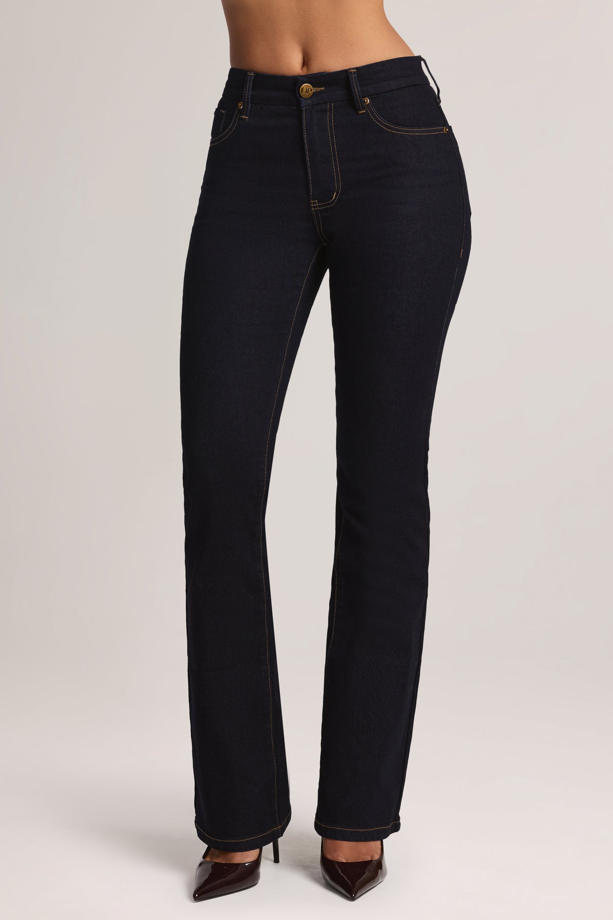 High-Rise Bootcut Jeans in Dark Wash