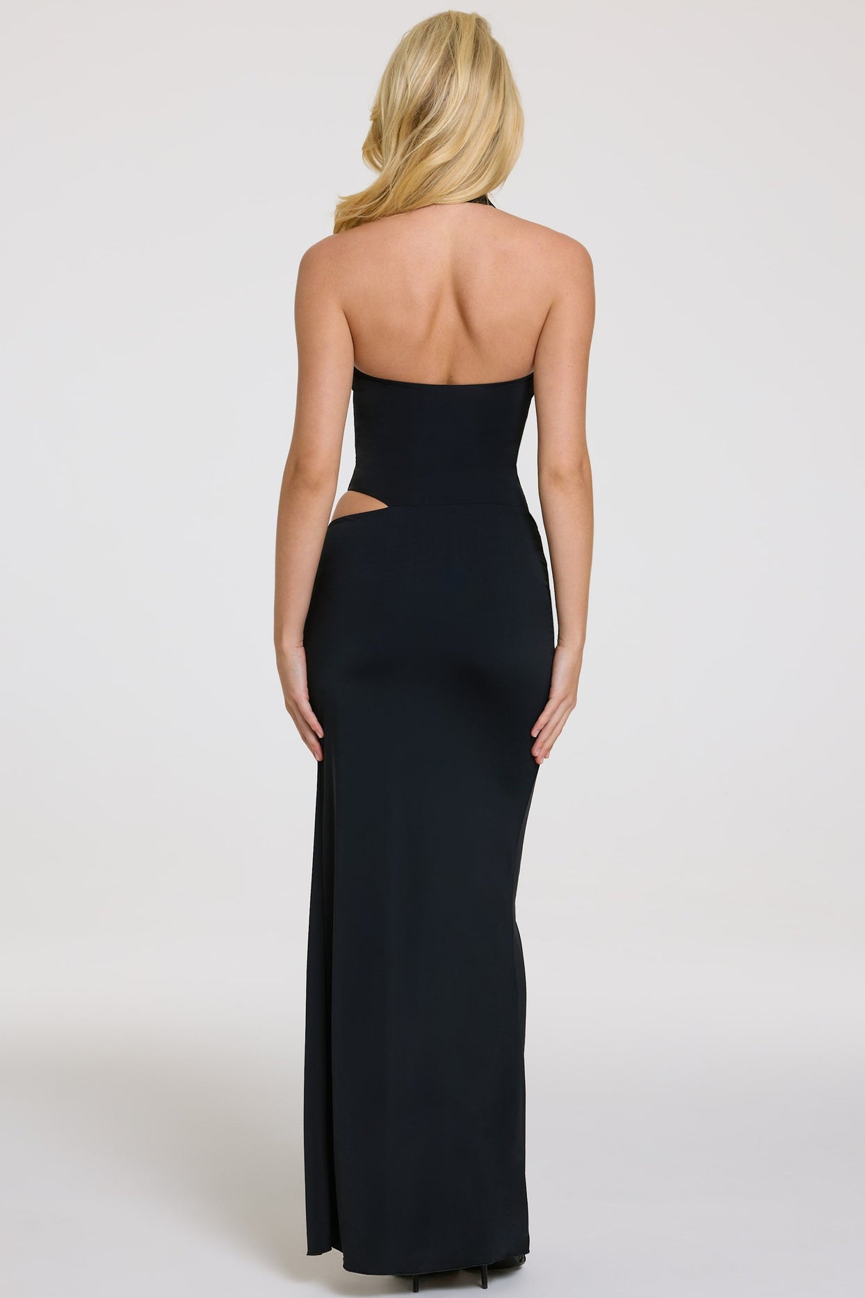 Halterneck Maxi Dress in Black - 6