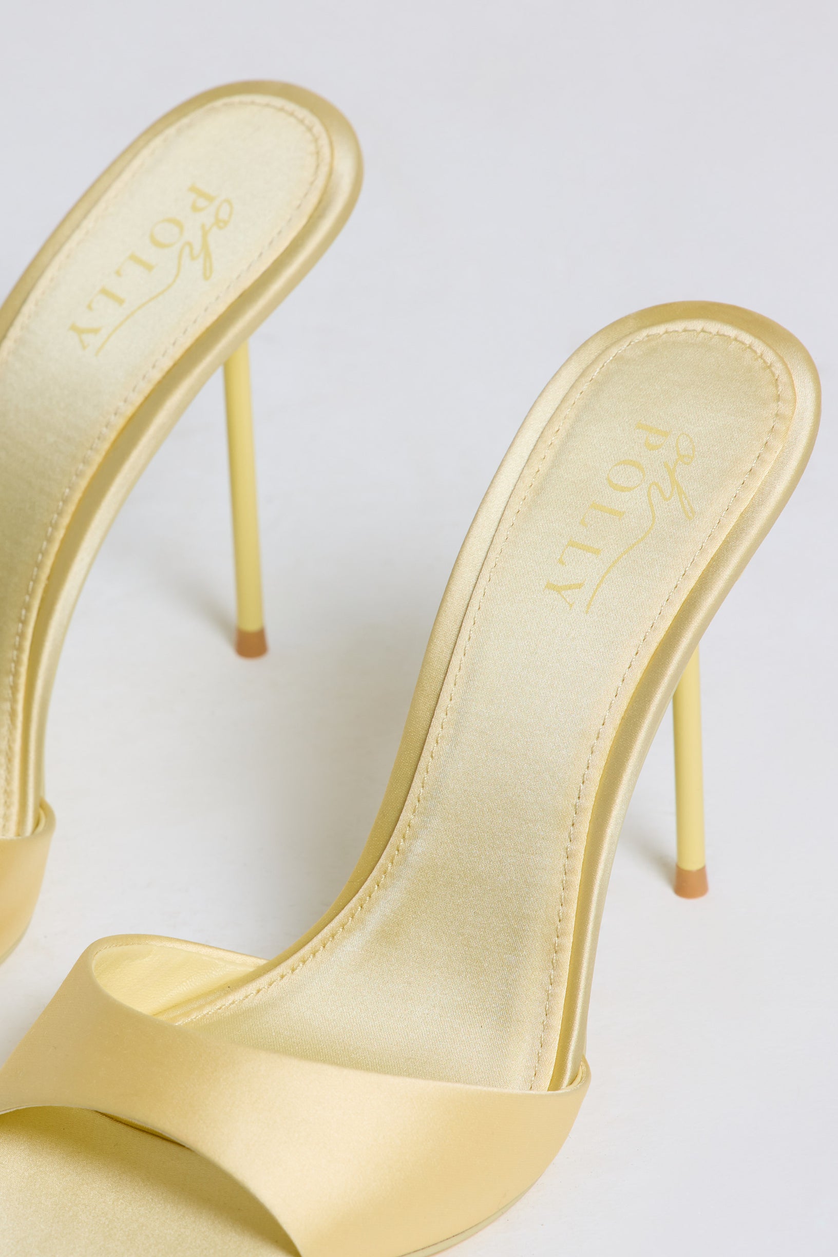 Heeled Mule Sandal in Butter Yellow - 2
