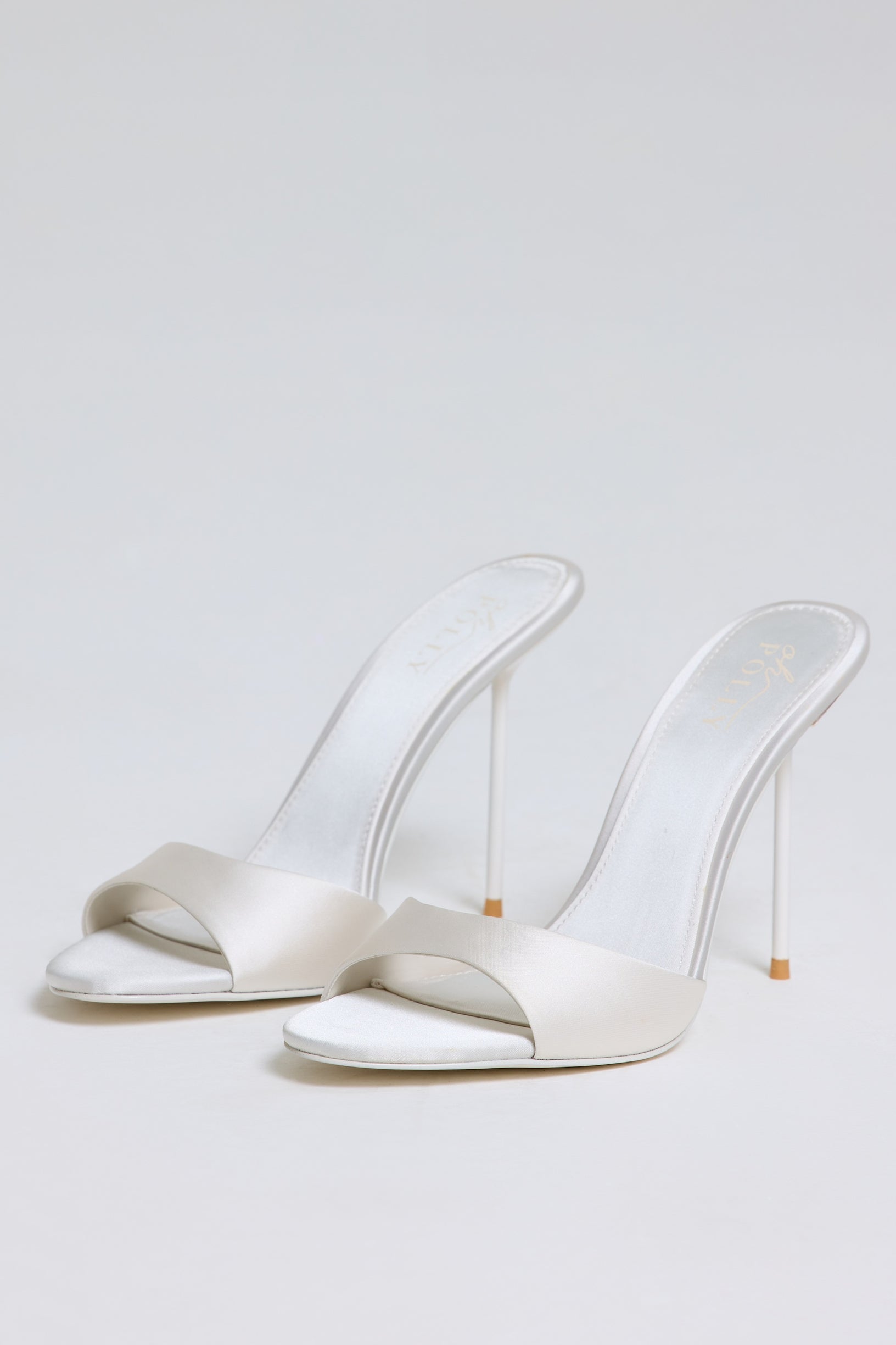 Heeled Mule Sandal in Pearl White - 1