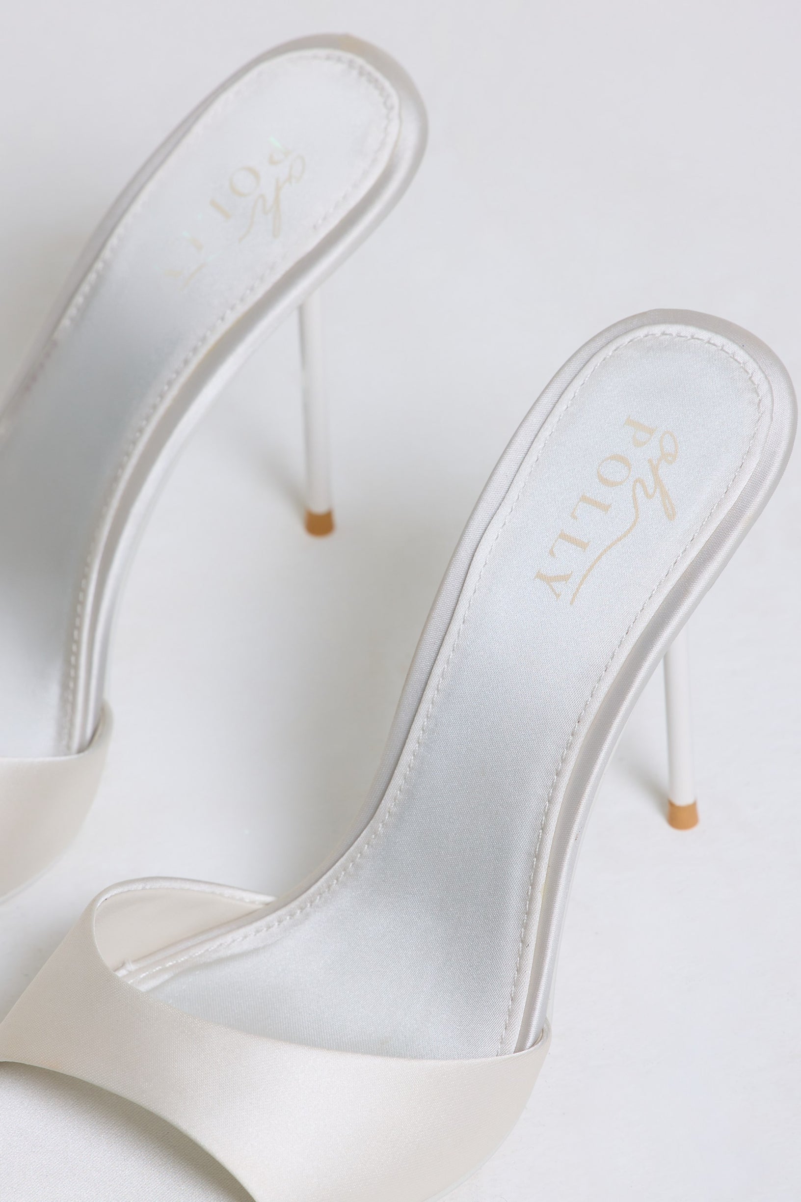 Heeled Mule Sandal in Pearl White - 2