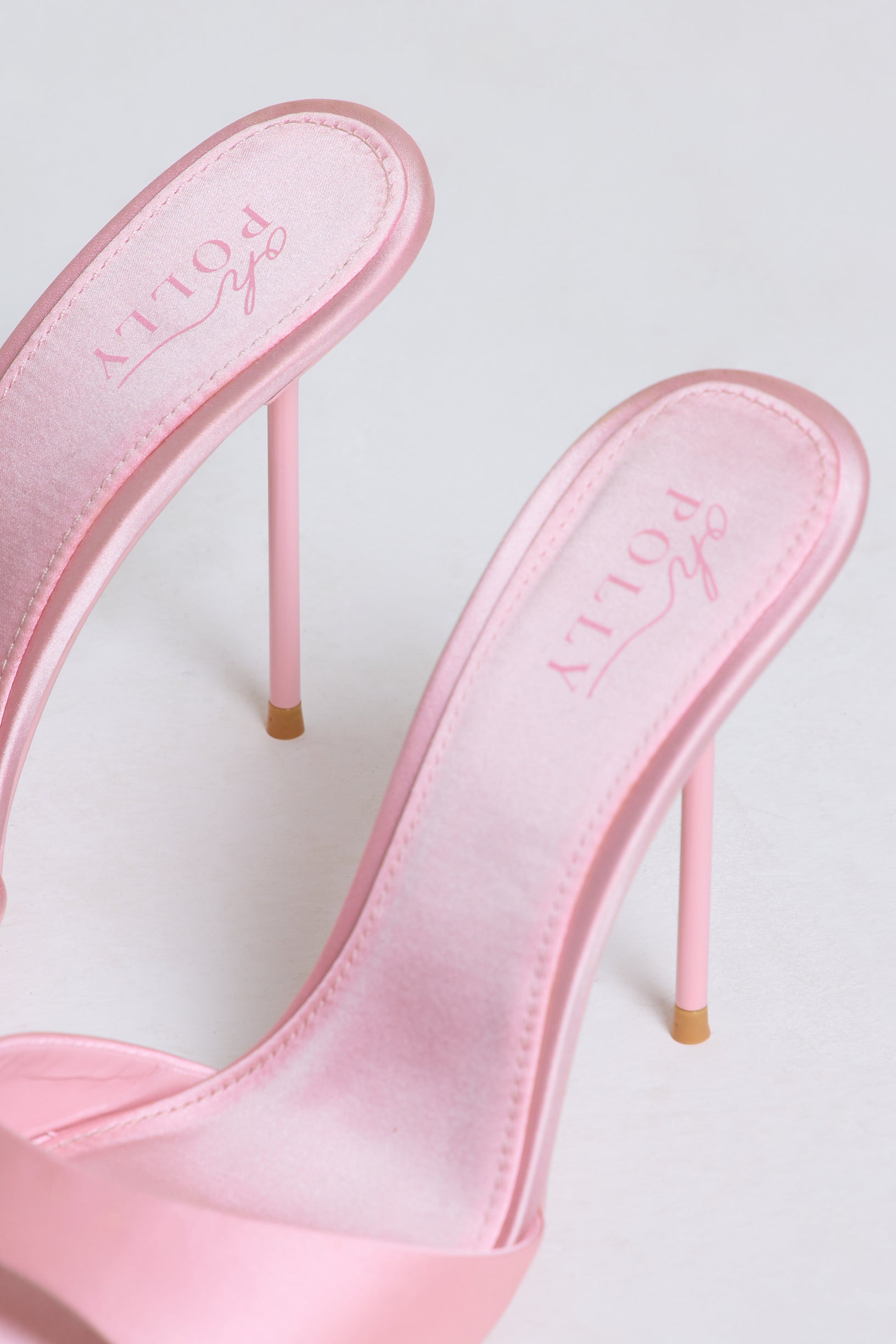 Heeled Mule Sandal in Soft Pink - 2
