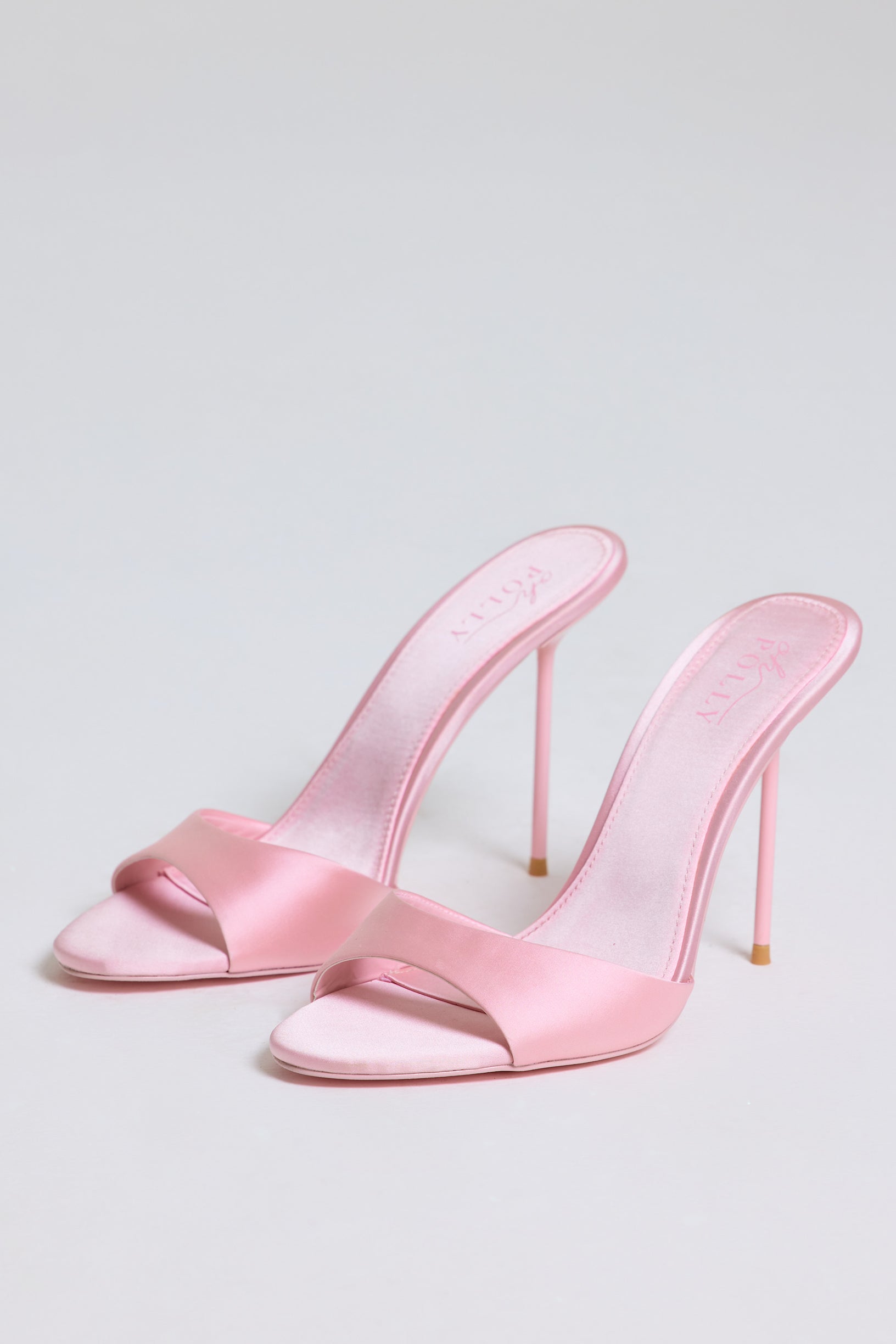 Heeled Mule Sandal in Soft Pink - 1