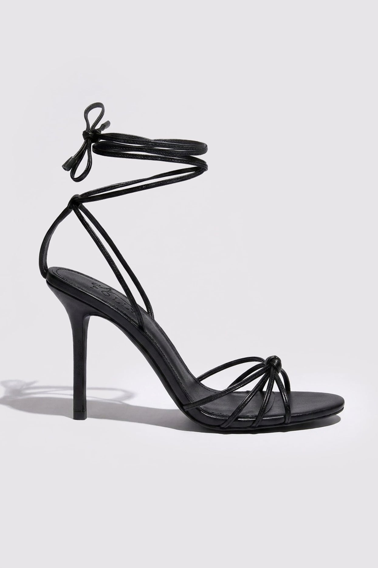 Lace-Up Heeled Sandal in Black - 3