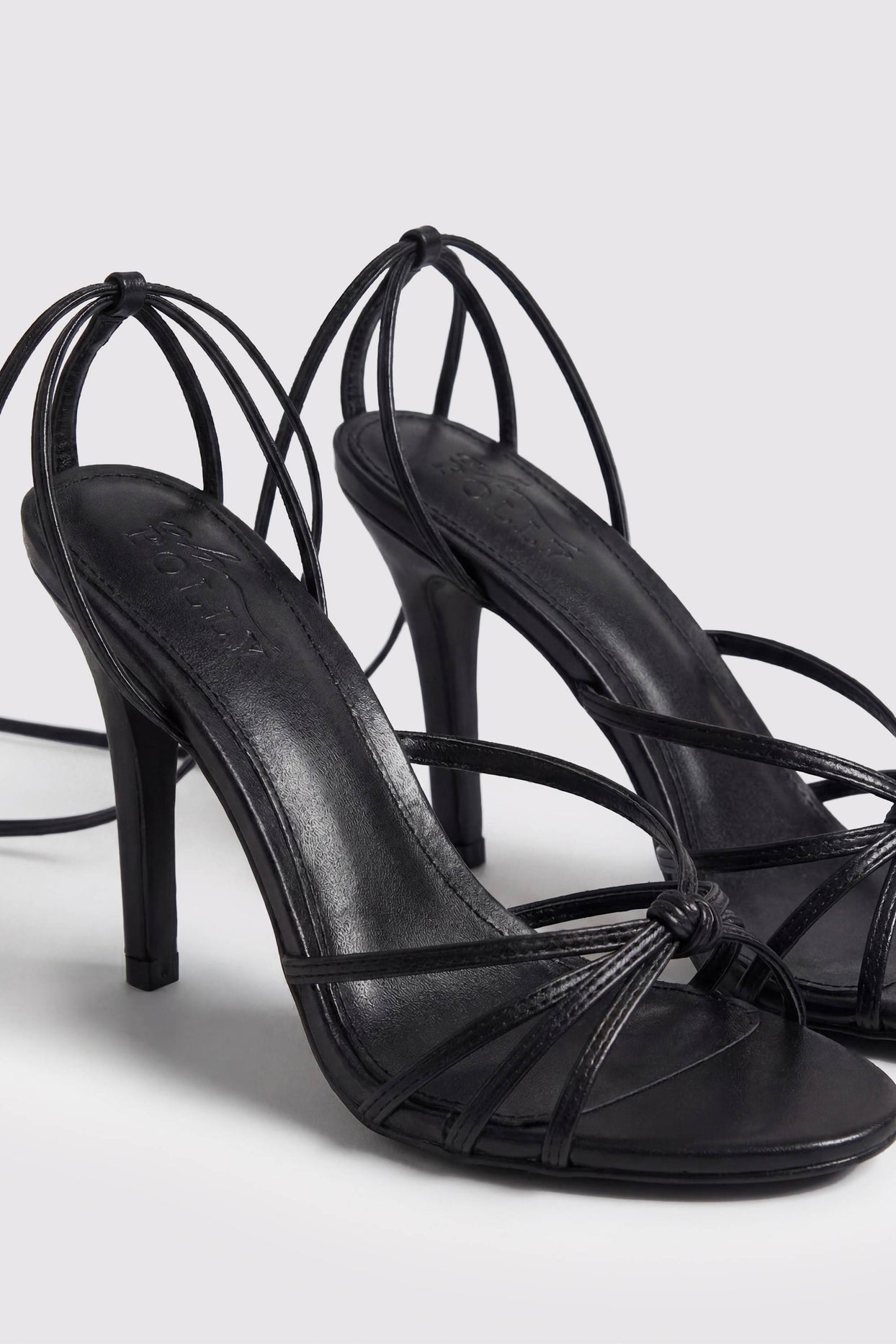 Lace-Up Heeled Sandal in Black - 2