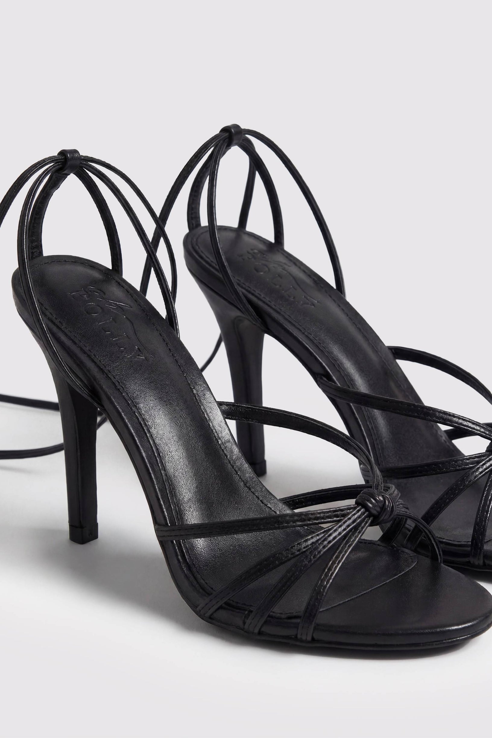 Lace-Up Heeled Sandal in Black - 2