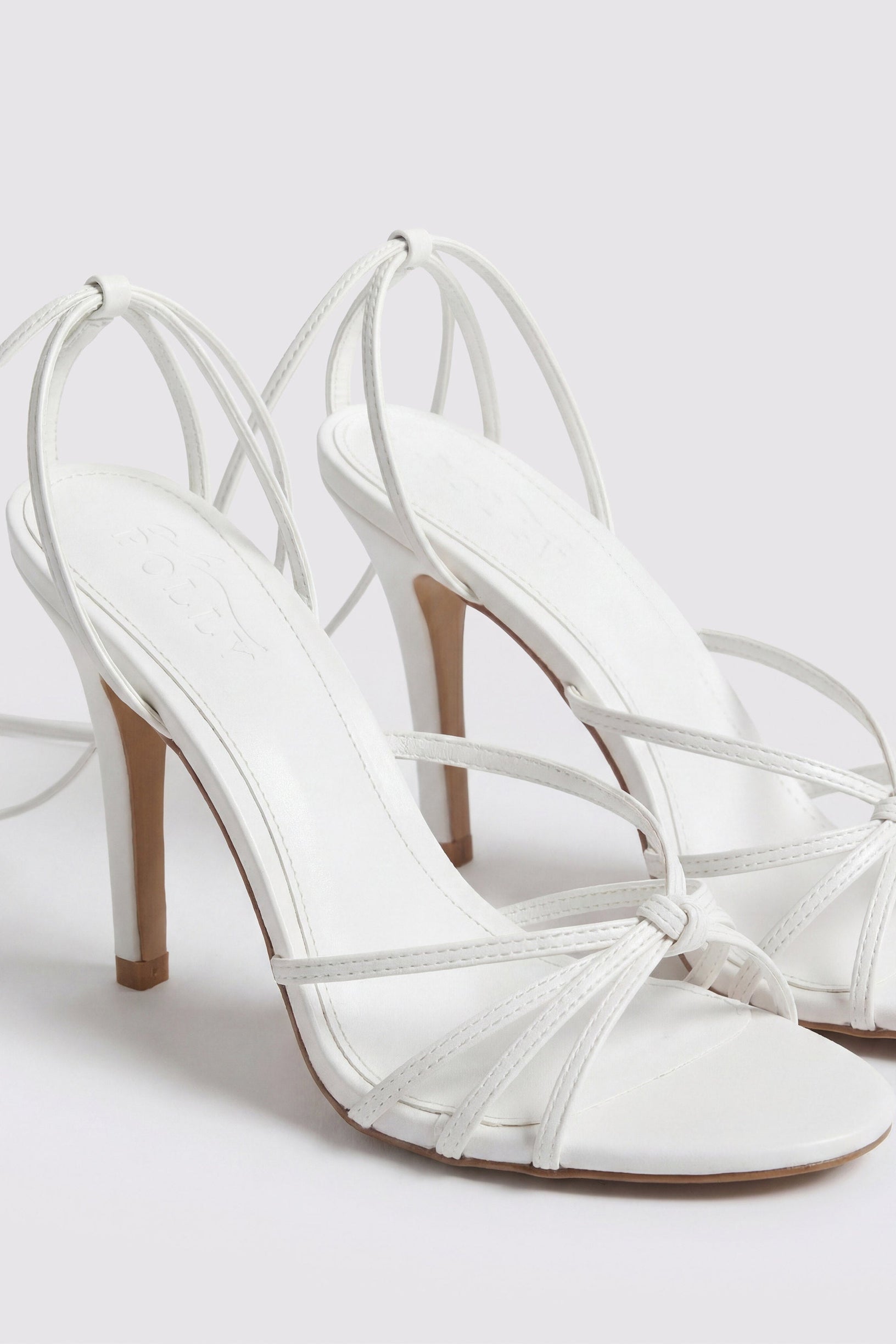 Lace-Up Heeled Sandal in White - 2