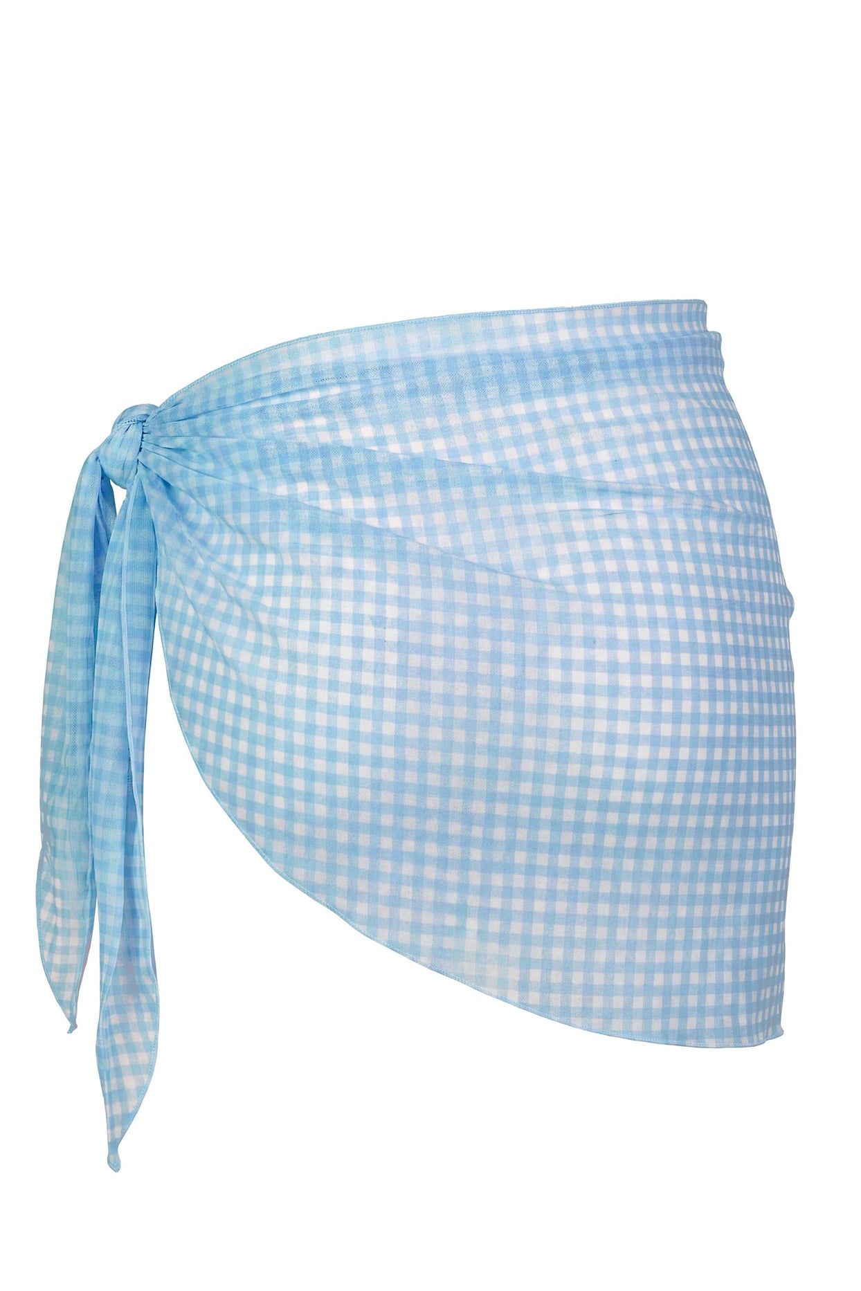 Sarong in Blue Gingham Print - 5