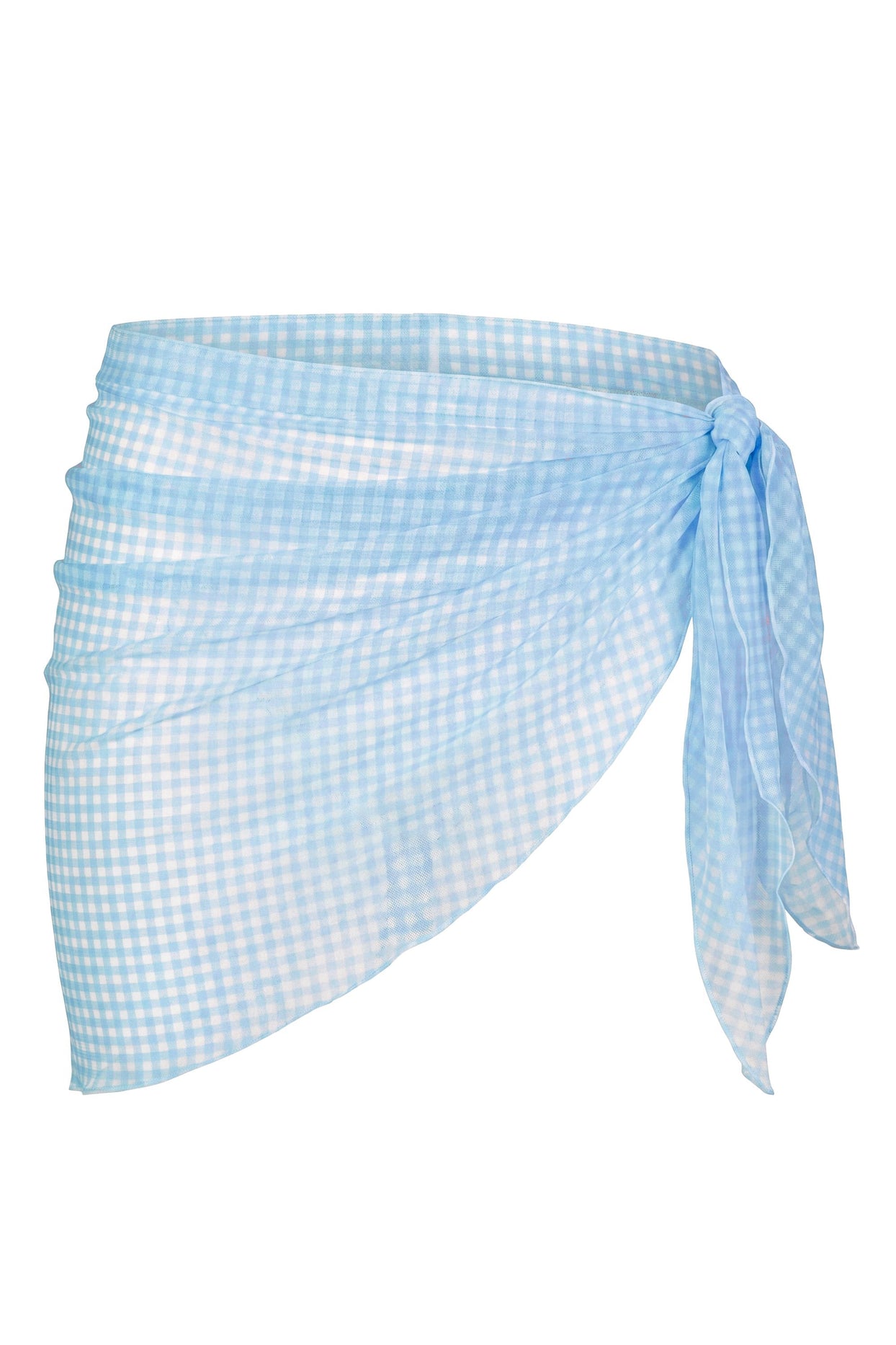 Sarong in Blue Gingham Print - 4