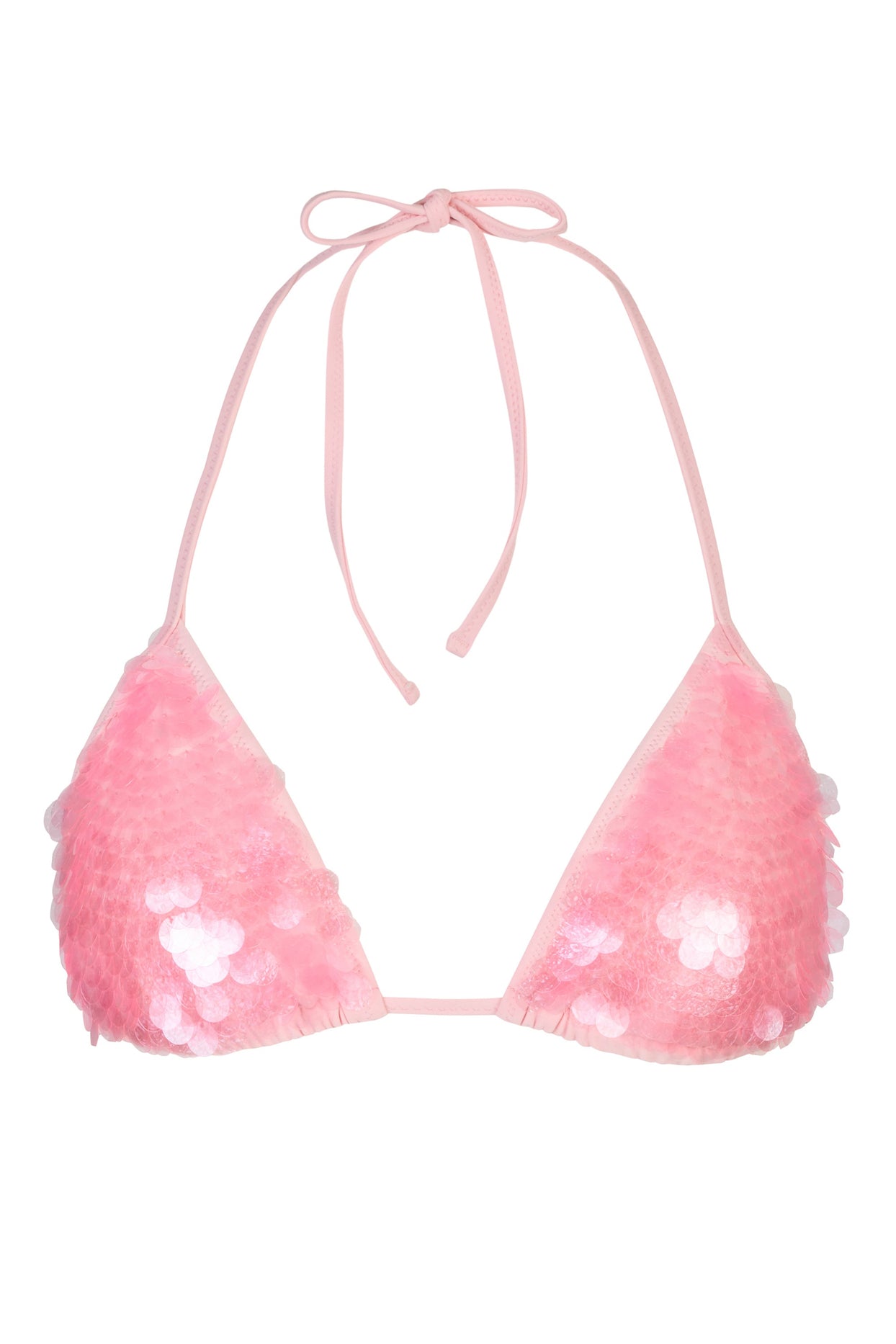 Triangle Bikini Top in Baby Pink - 4