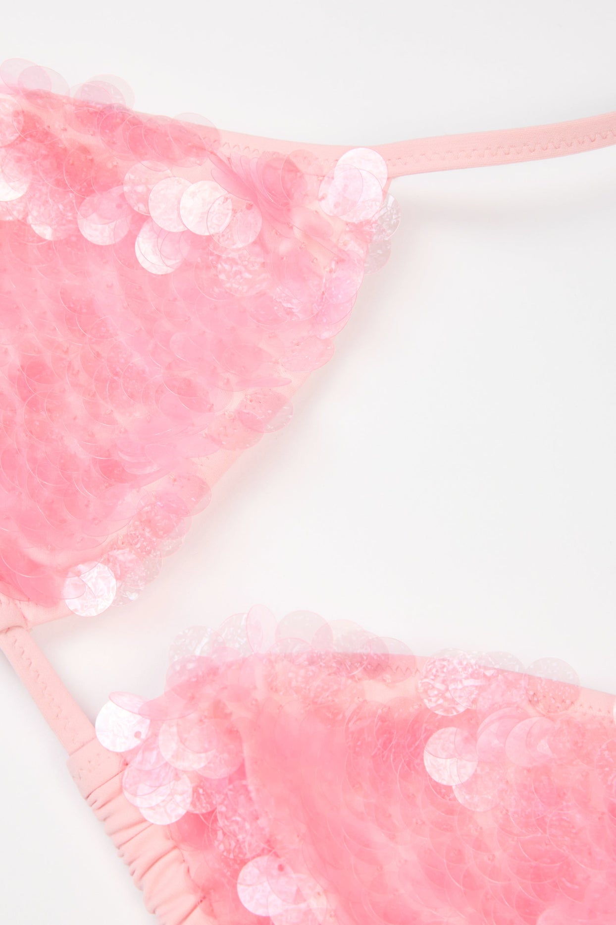 Triangle Bikini Top in Baby Pink - 6